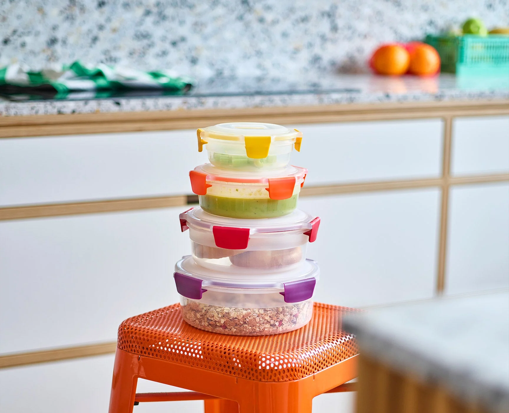 4 Boîtes Alimentaires Rondes Multicolores Nest™ Lock Round - Image 4