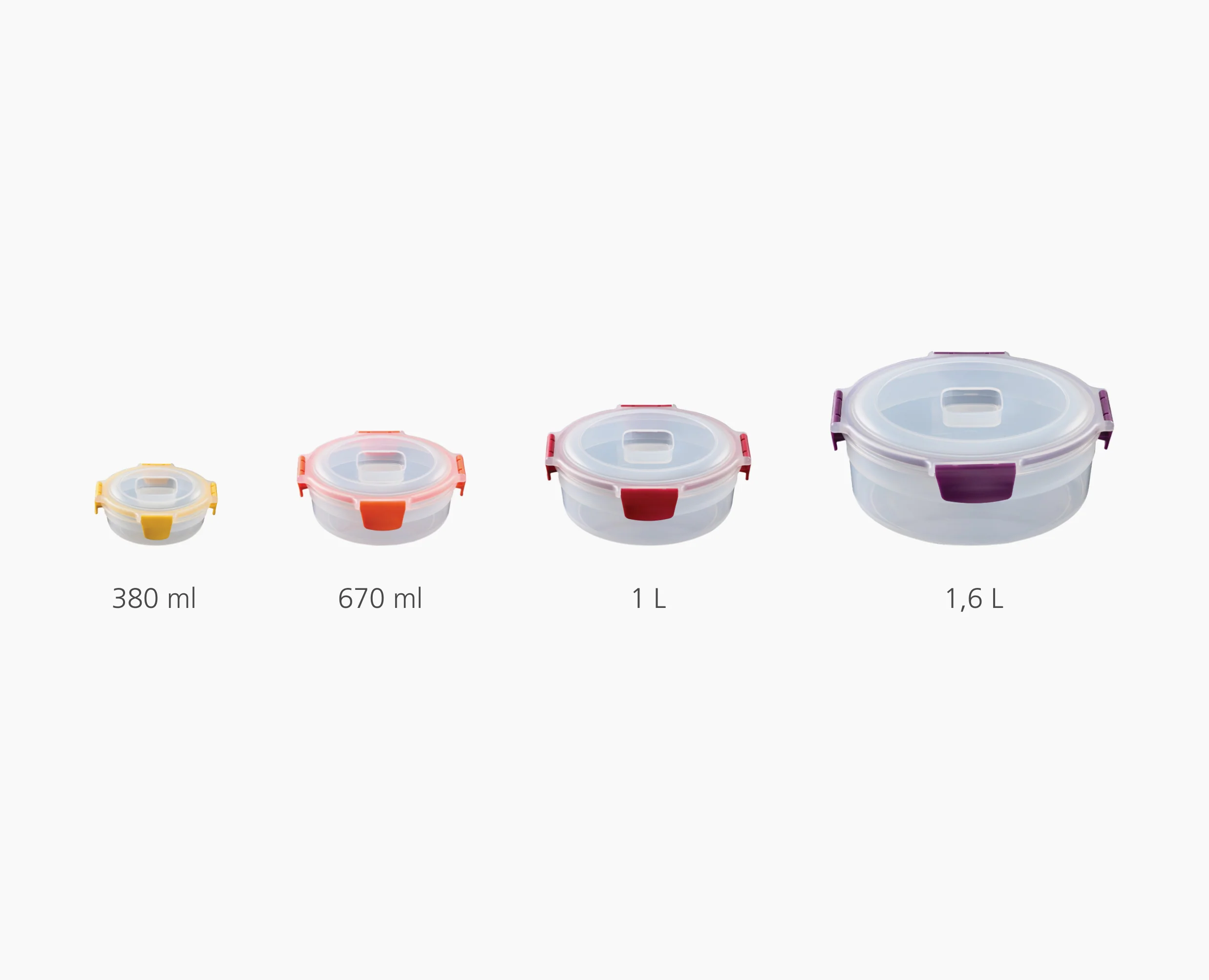 4 Boîtes Alimentaires Rondes Multicolores Nest™ Lock Round - Image 7