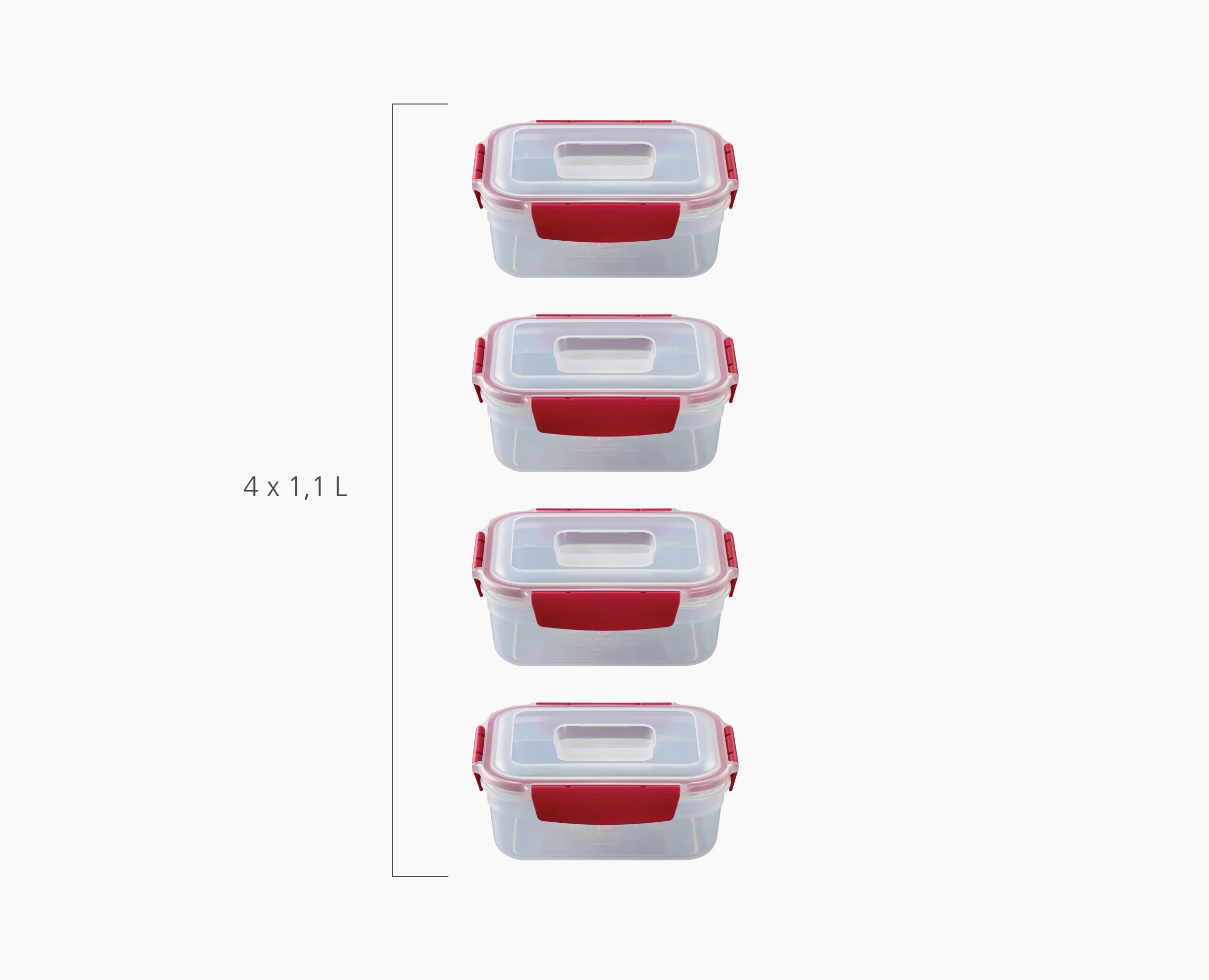 4 Petites Boîtes Alimentaires Rouges 1.1L Nest™ Lock - Image 7