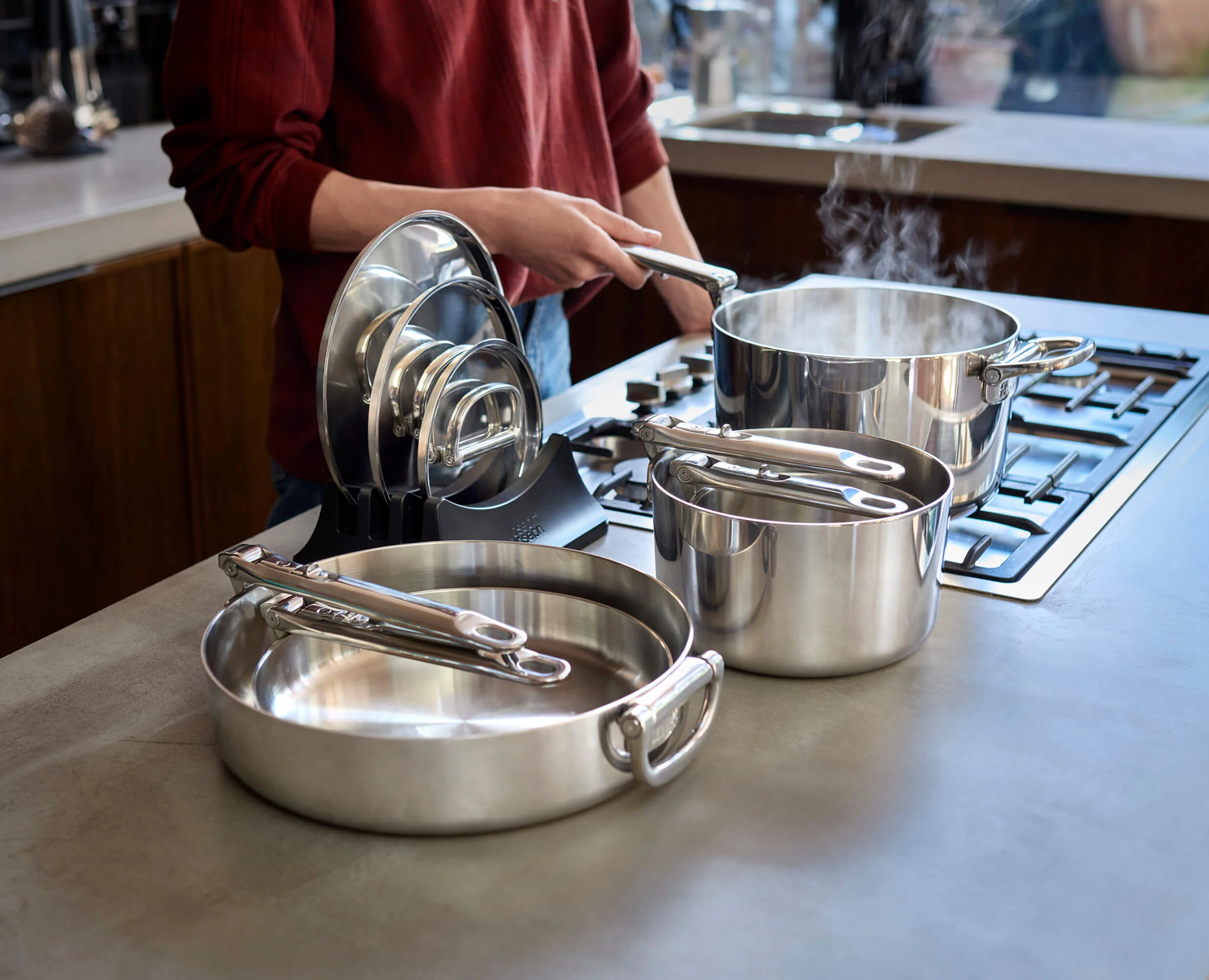 Batterie de Cuisine de 5 Pièces en Inox Space Steel - Image 3