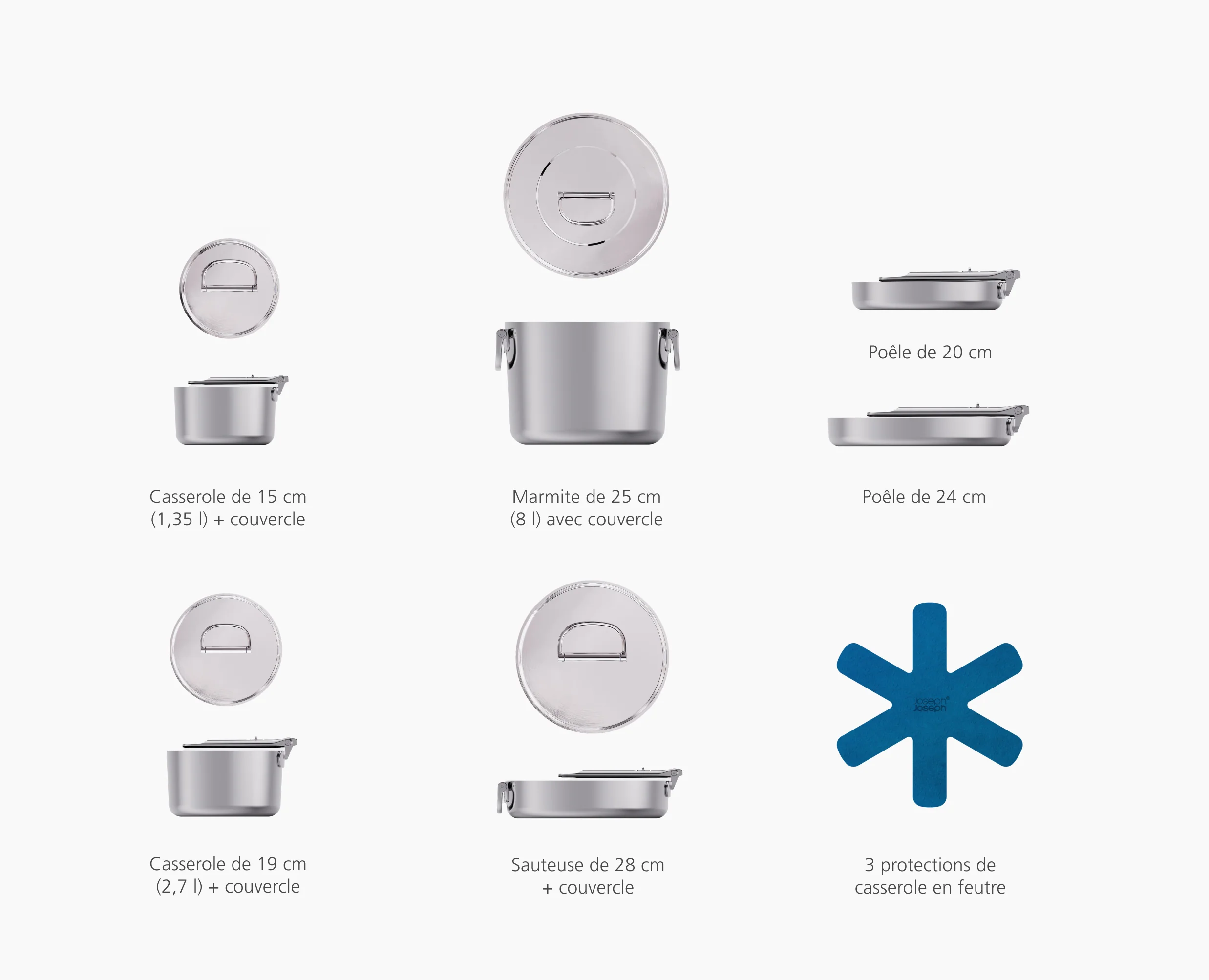 Batterie de Cuisine de 6 Pièces en Inox Space Steel - Image 7