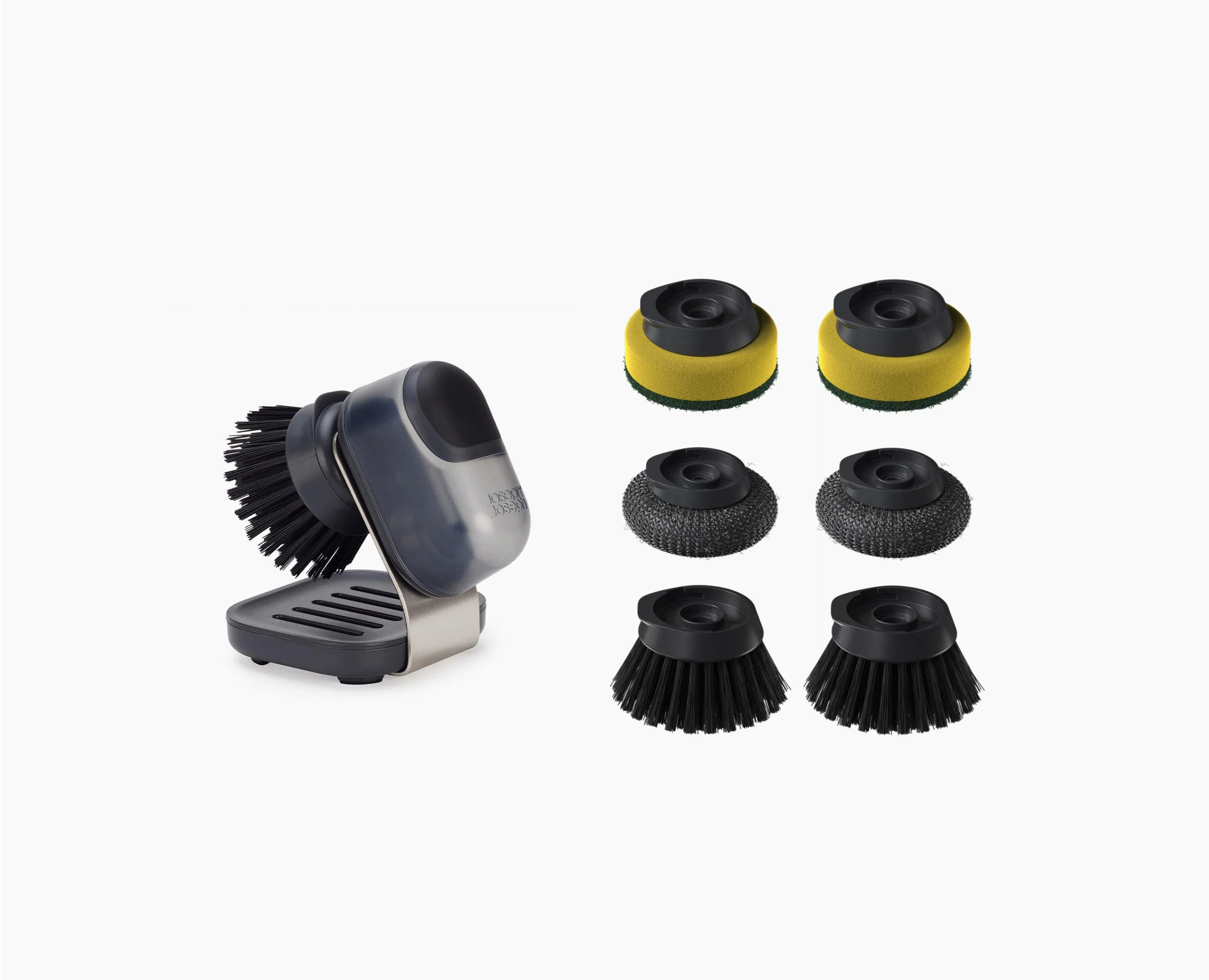 Brosse à Vaisselle à Paume avec Support Inox et 6 Têtes de Rechange SinkTech - Image 3