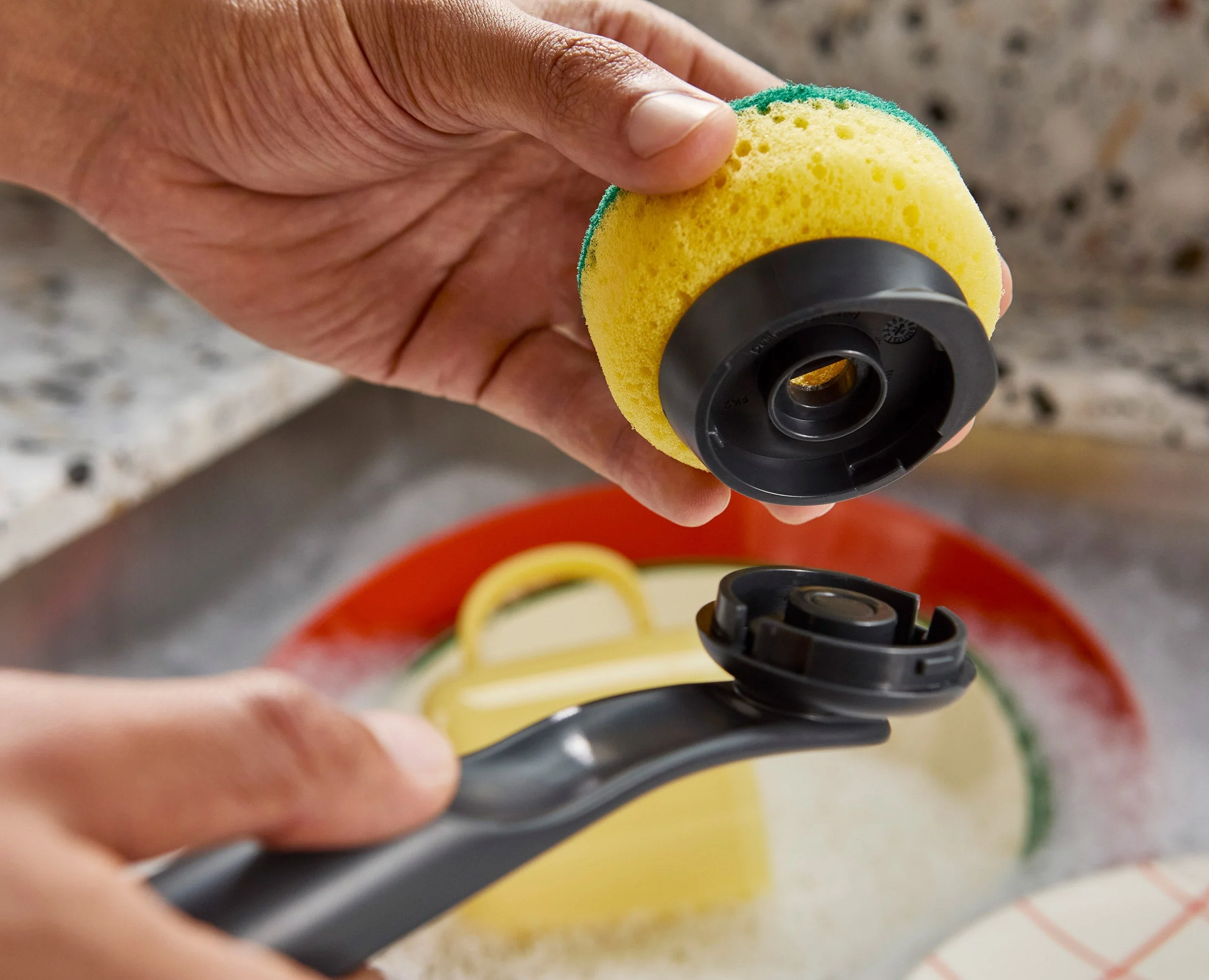 Brosse à Vaisselle avec Support Inox et 6 Têtes de Rechange SinkTech - Image 5
