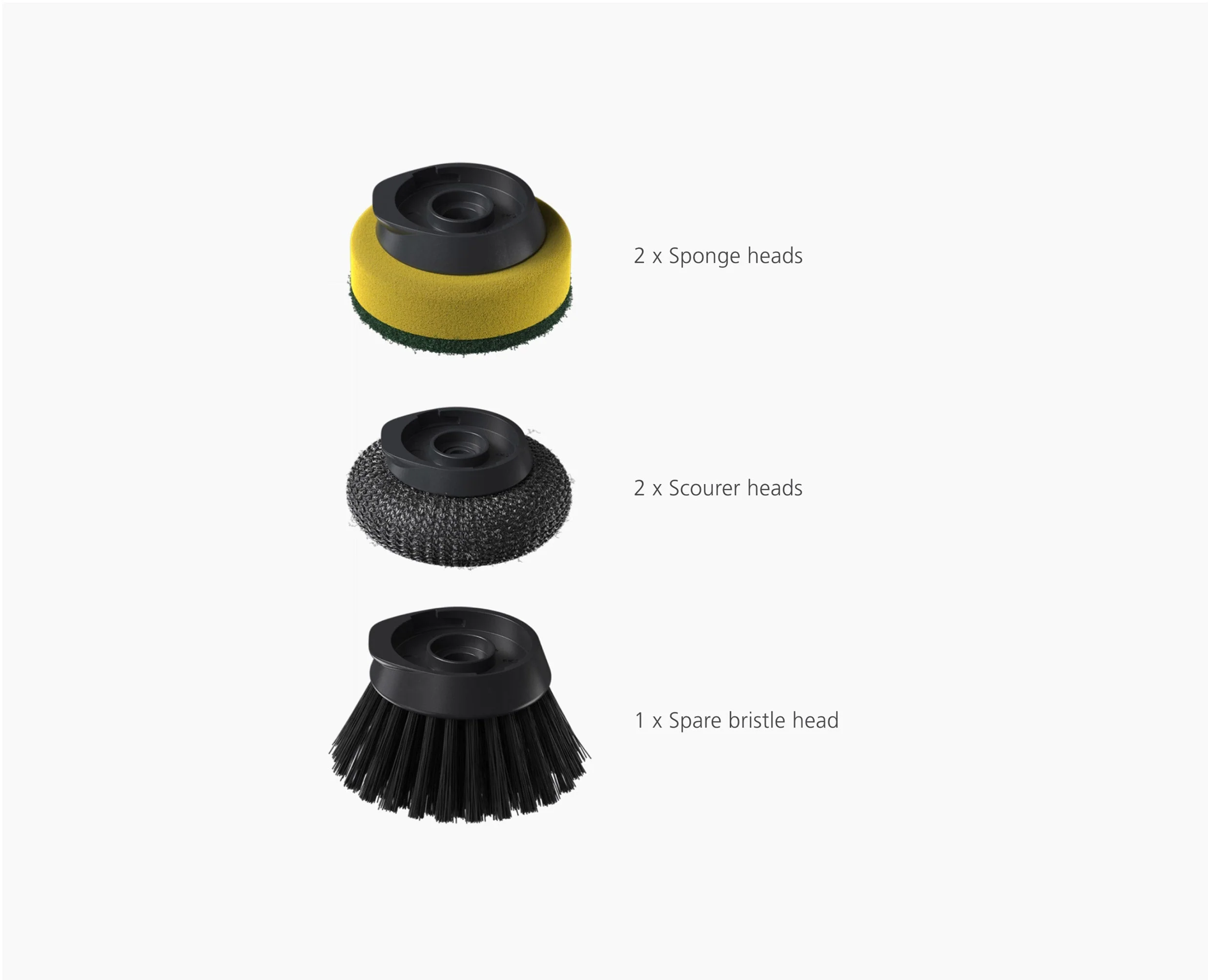 Brosse à Vaisselle avec Tête de Rechange et 4 Têtes Supplémentaires - Image 9