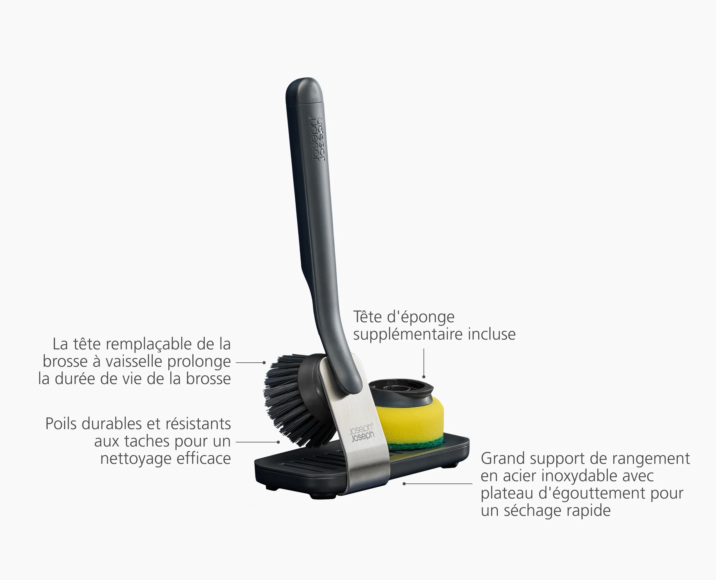 Brosse à Vaisselle avec Tête d'Éponge Interchangeables SinkTech™ - Image 6