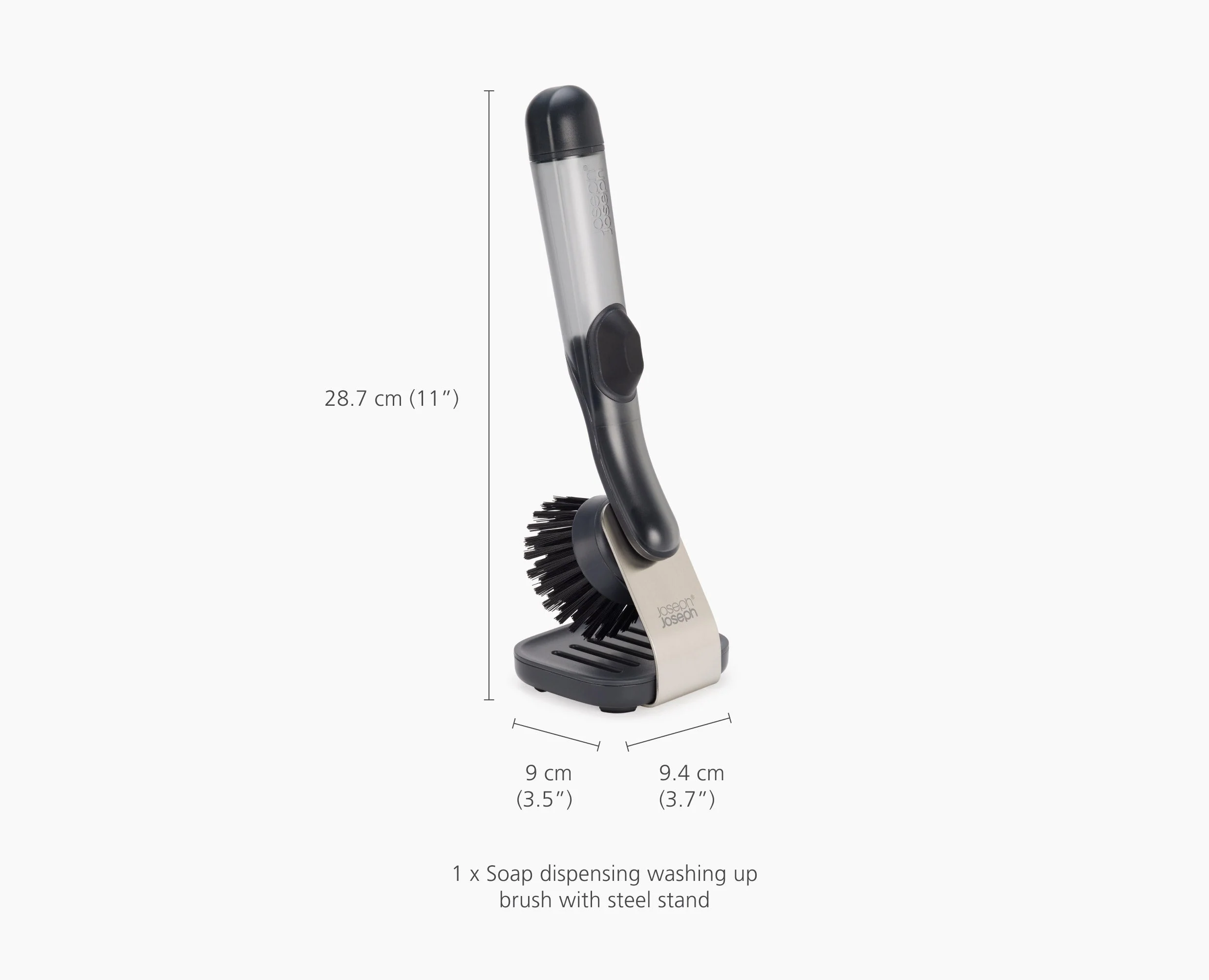 Brosse à Vaisselle et Distributeur de Savon avec Support Inox et 6 Têtes de Rechange - Image 8