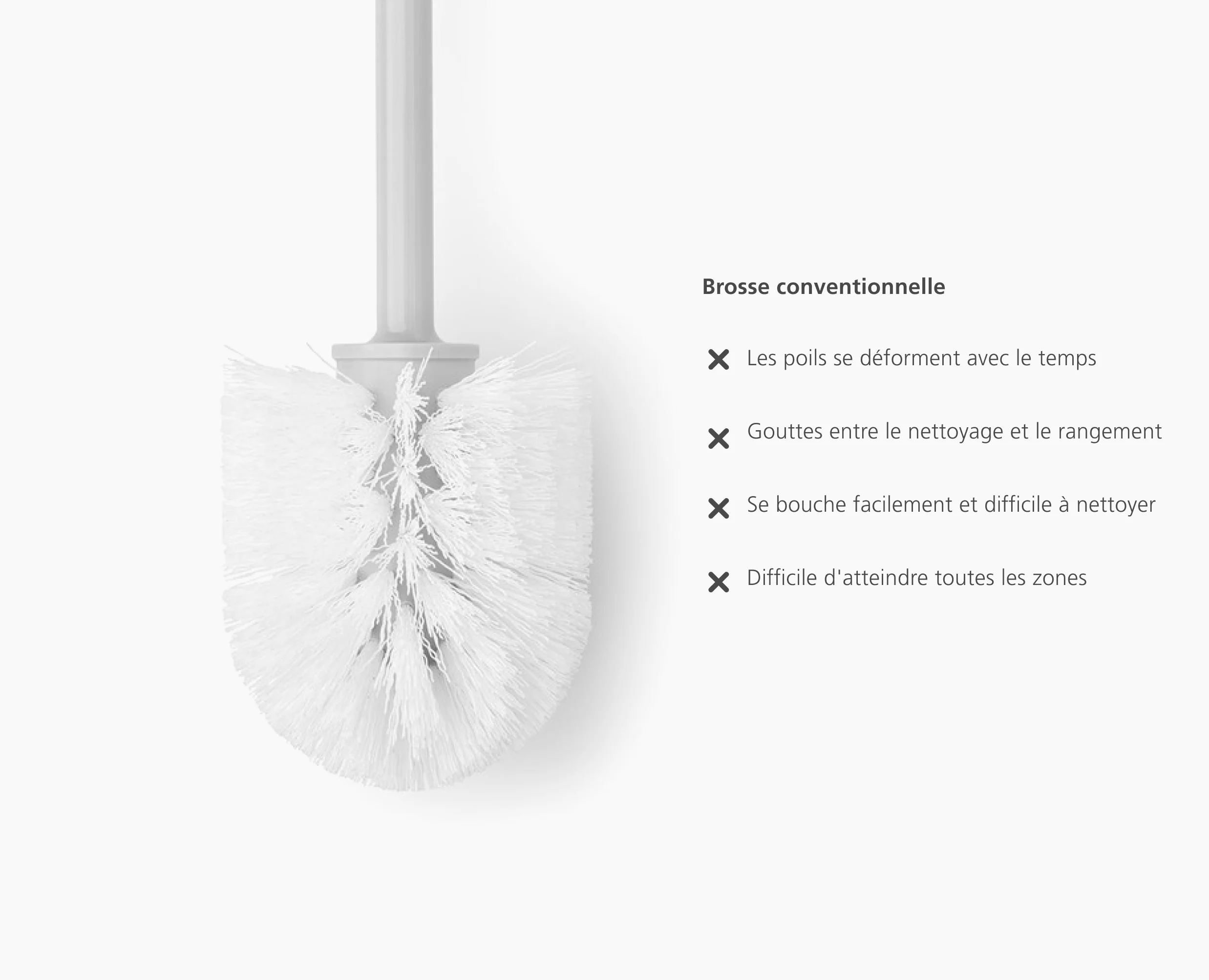 Brosse de Toilette Compacte en Silicone Blanche Mat Flex 360™ Lite - Image 6