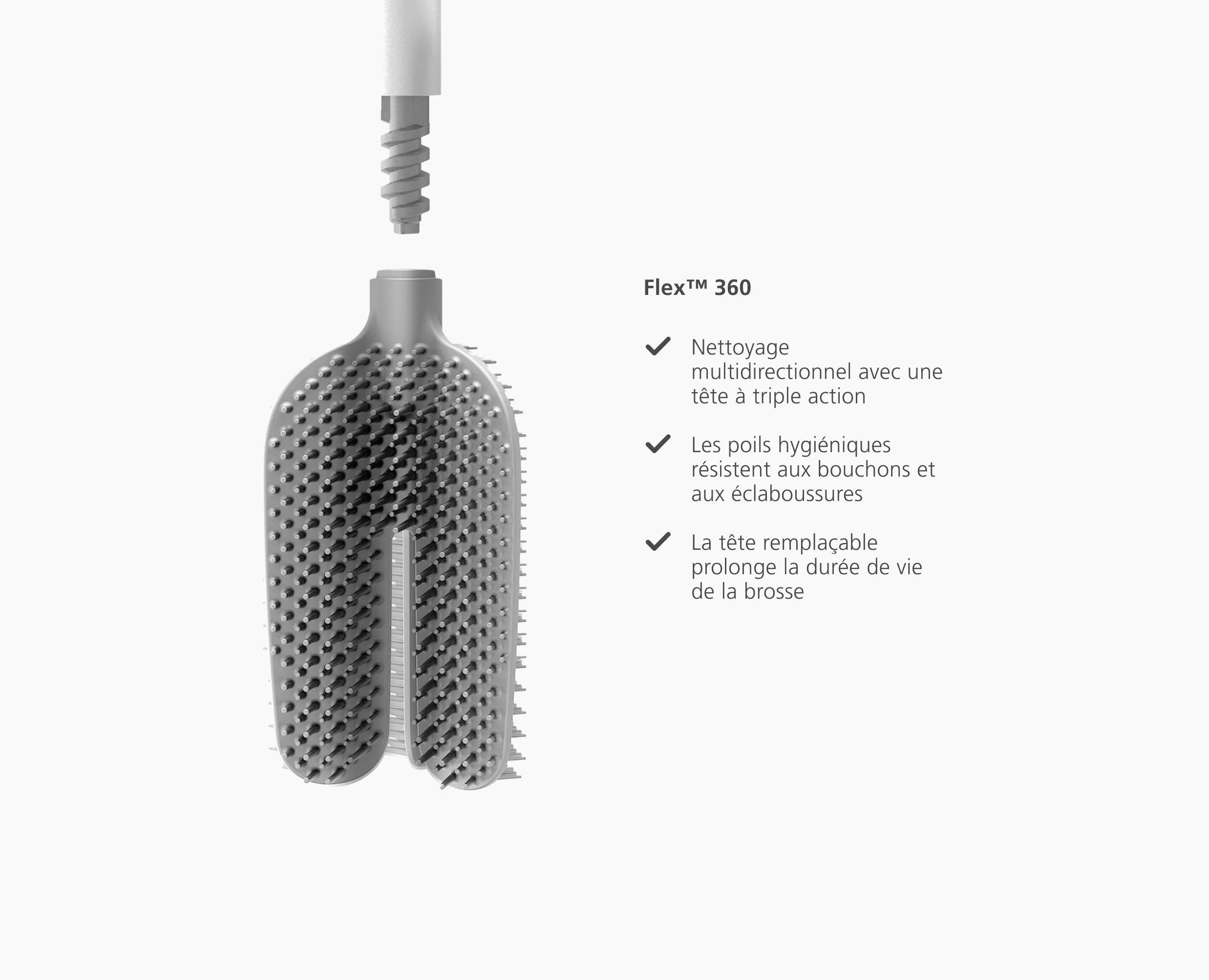 Brosse de Toilette Compacte en Silicone Blanche Mat Flex 360™ Lite - Image 7