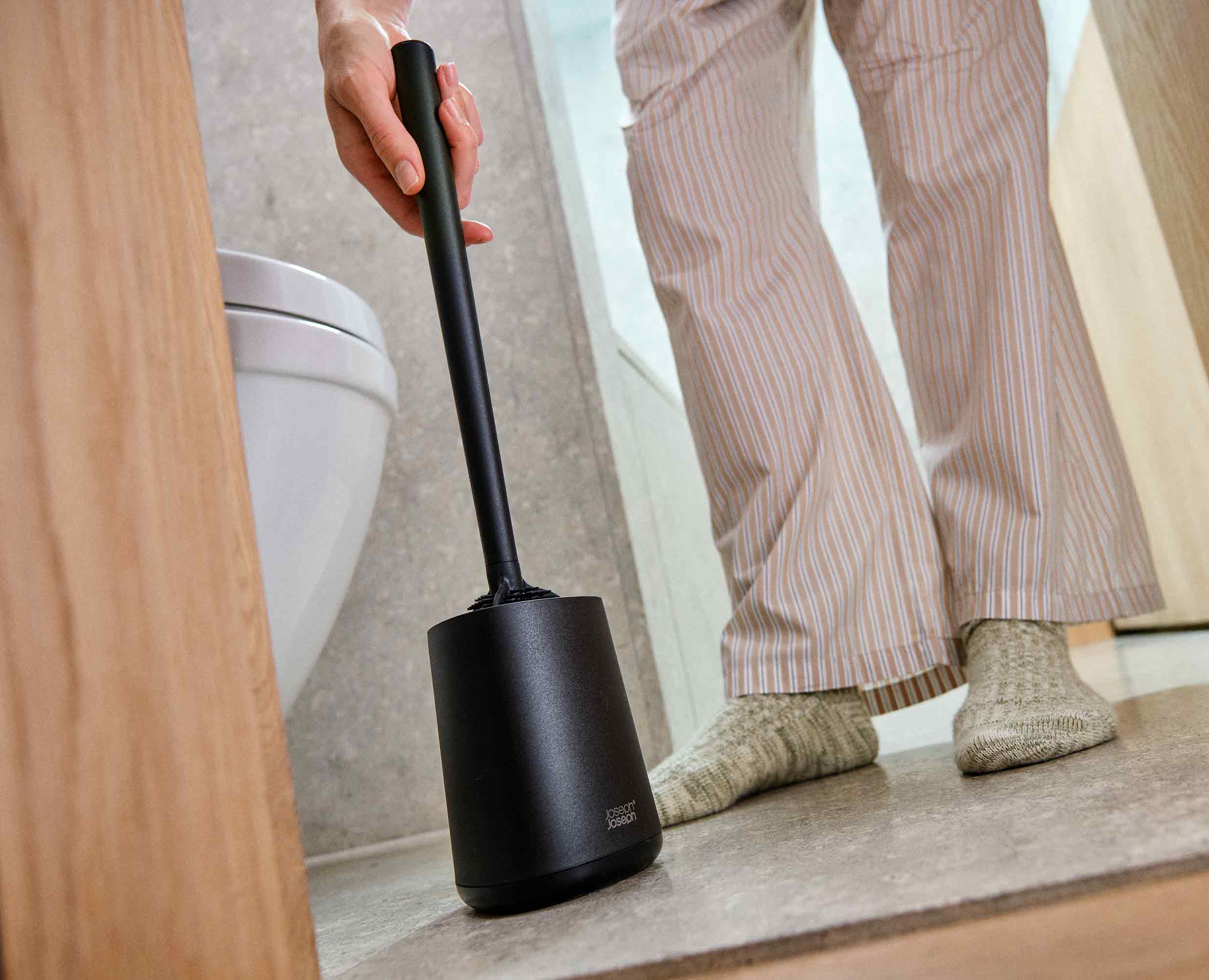 Brosse de Toilette Compacte en Silicone Noire Mat Flex 360™ Lite - Image 2