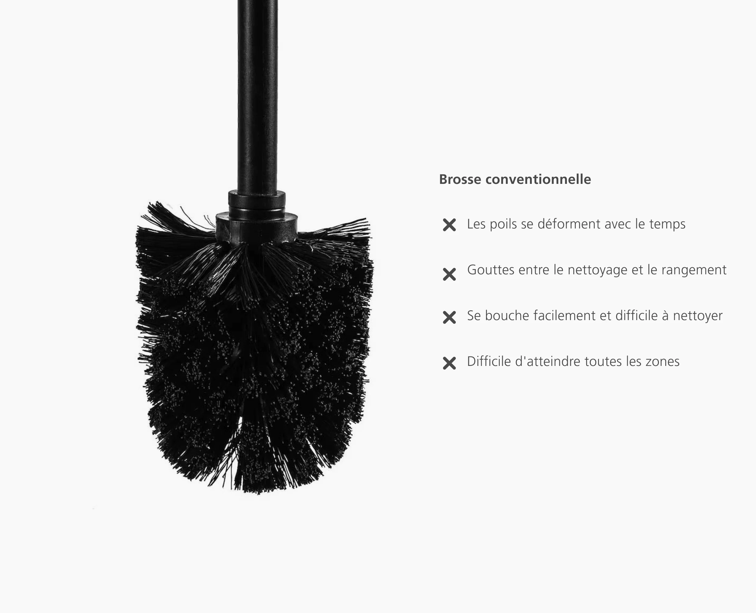 Brosse de Toilette Compacte en Silicone Noire Mat Flex 360™ Lite - Image 6