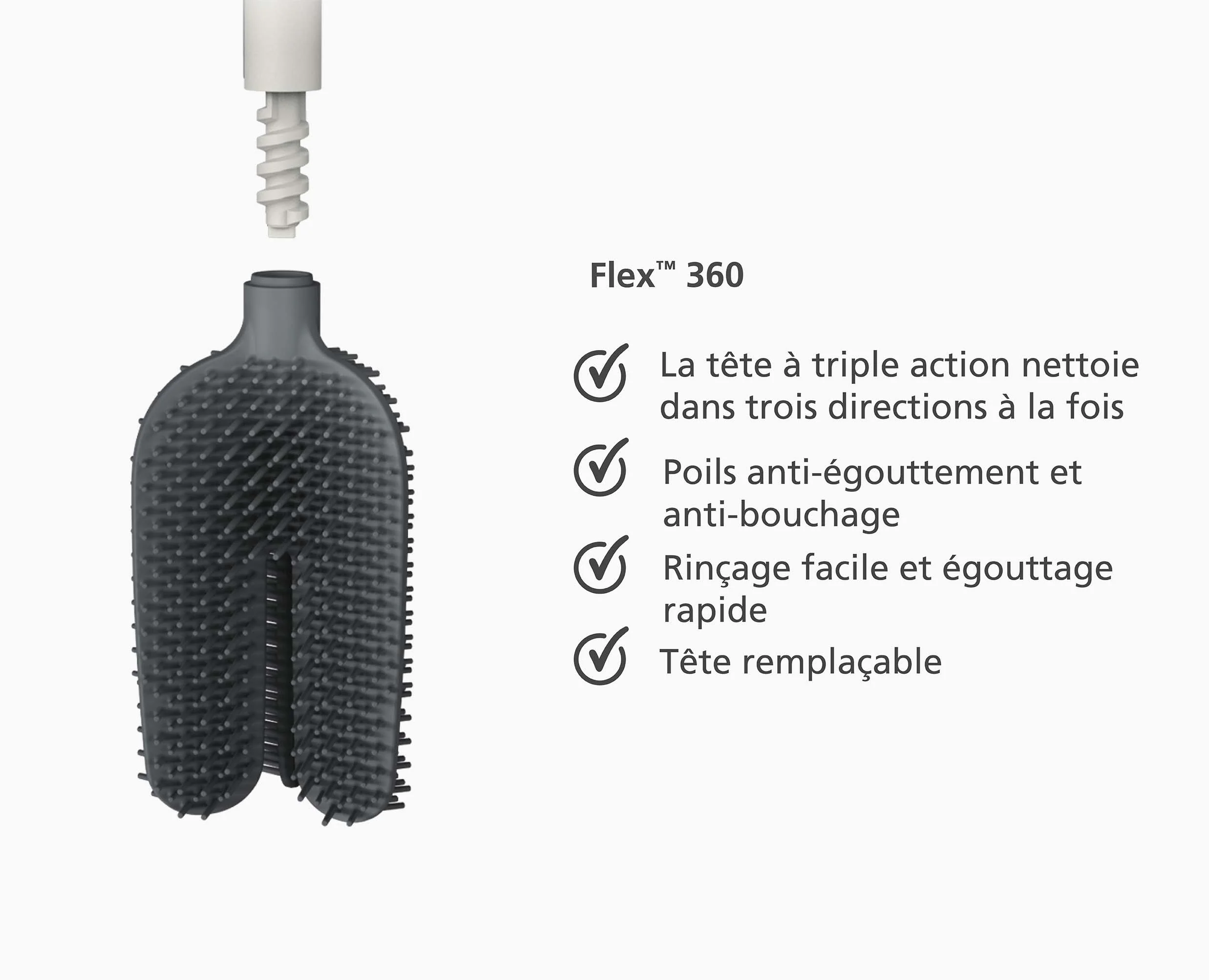 Brosse WC Anti Gouttes Noir Mat Flex™ 360 - Image 9