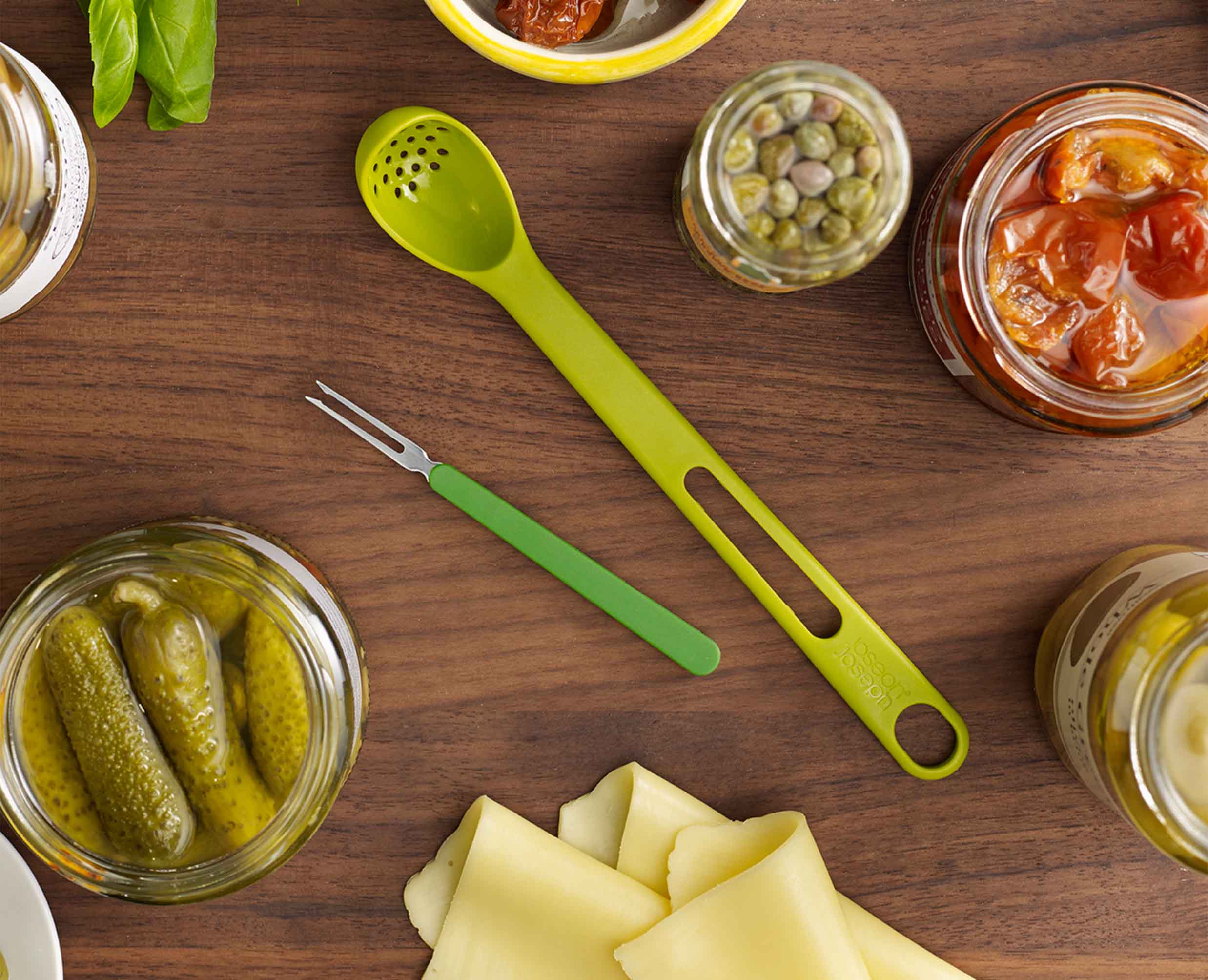 Cuillère et Fourchette 2-en-1 Vert Scoop&Pick™ - Image 3