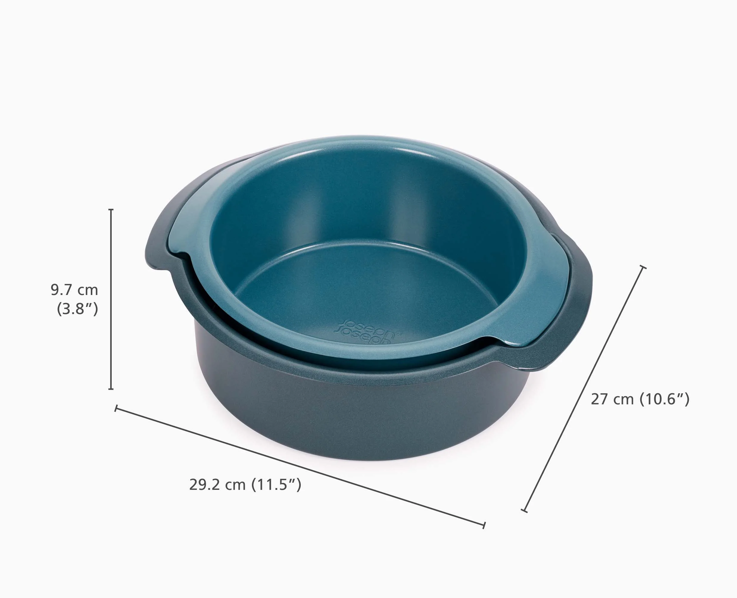 Ensemble de 2 moules à gâteaux ronds antiadhésifs bleus Nest™ Bake - Image 5