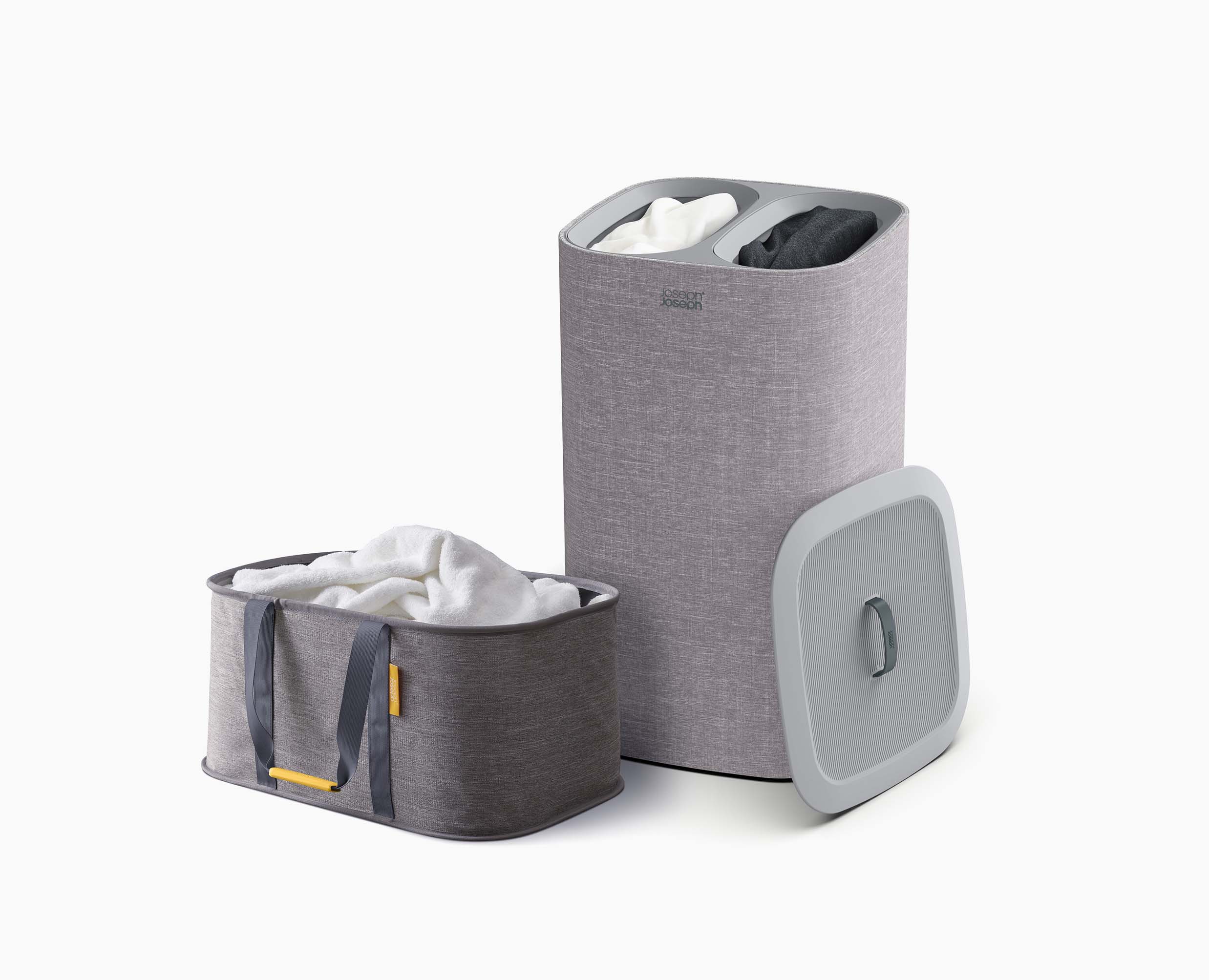 Set de 2 paniers à linge avec Tota 60L et Hold-All 35L Gris - Image 3