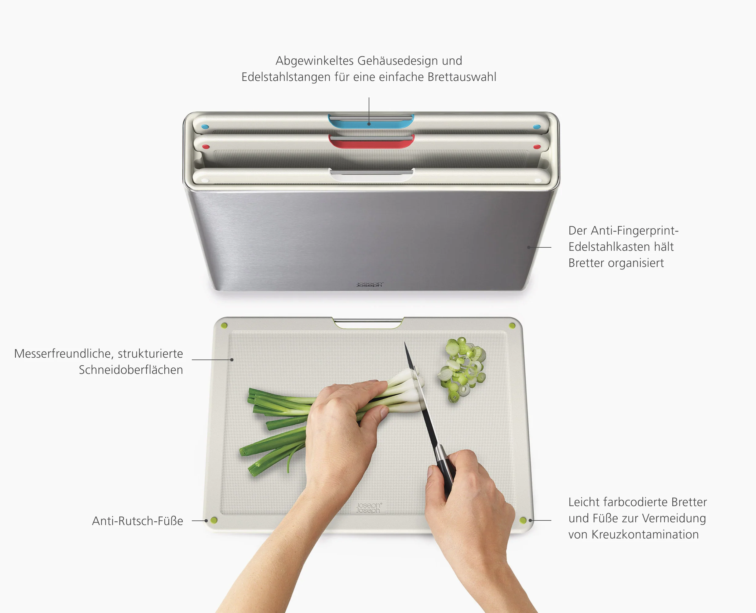 Set de 4 Planches à Découper Pierre avec Étui en Inox Folio™ - Image 6