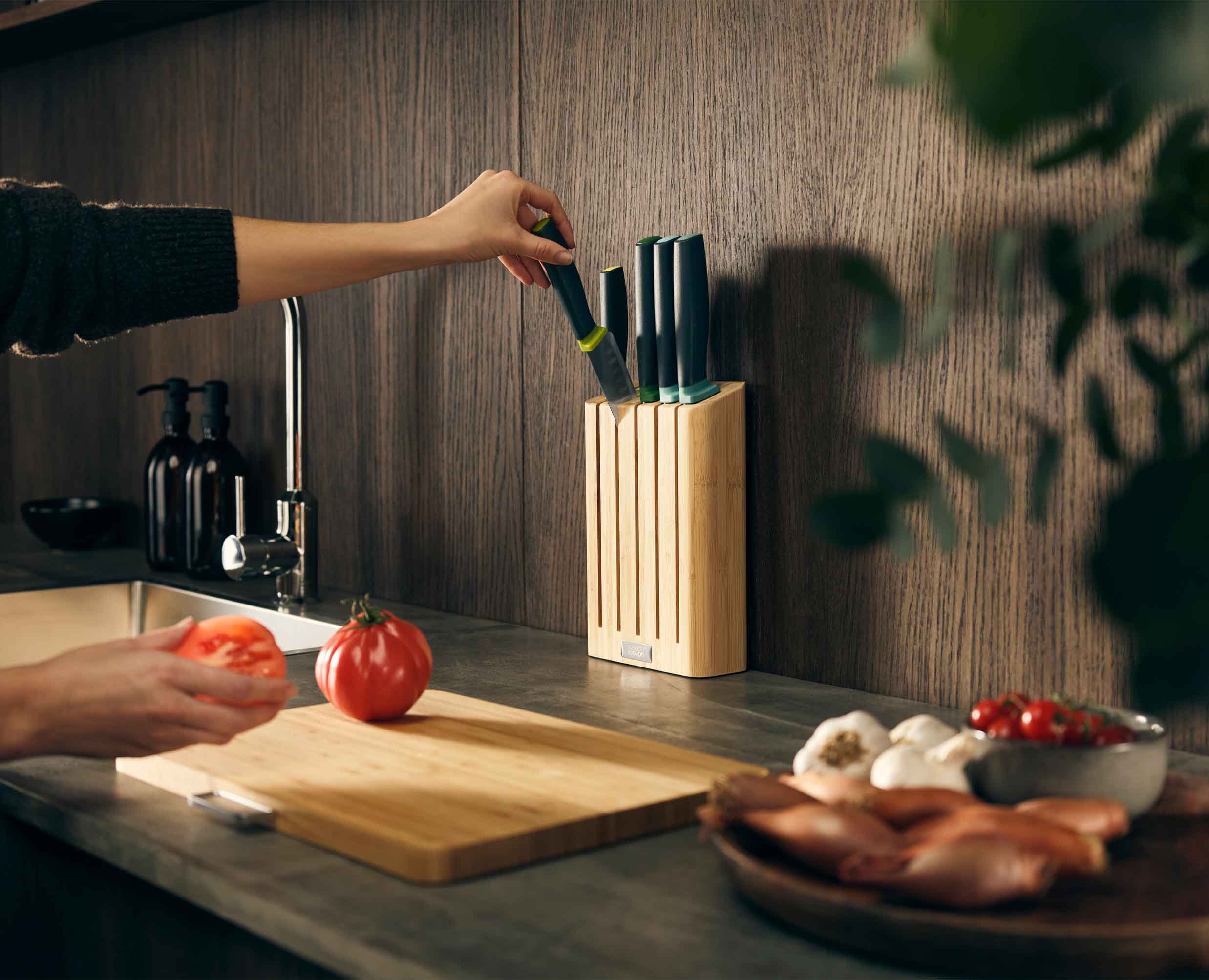 Ensemble de 5 Couteaux de Cuisine Elevate™ avec Bloc en Bambou - Image 3