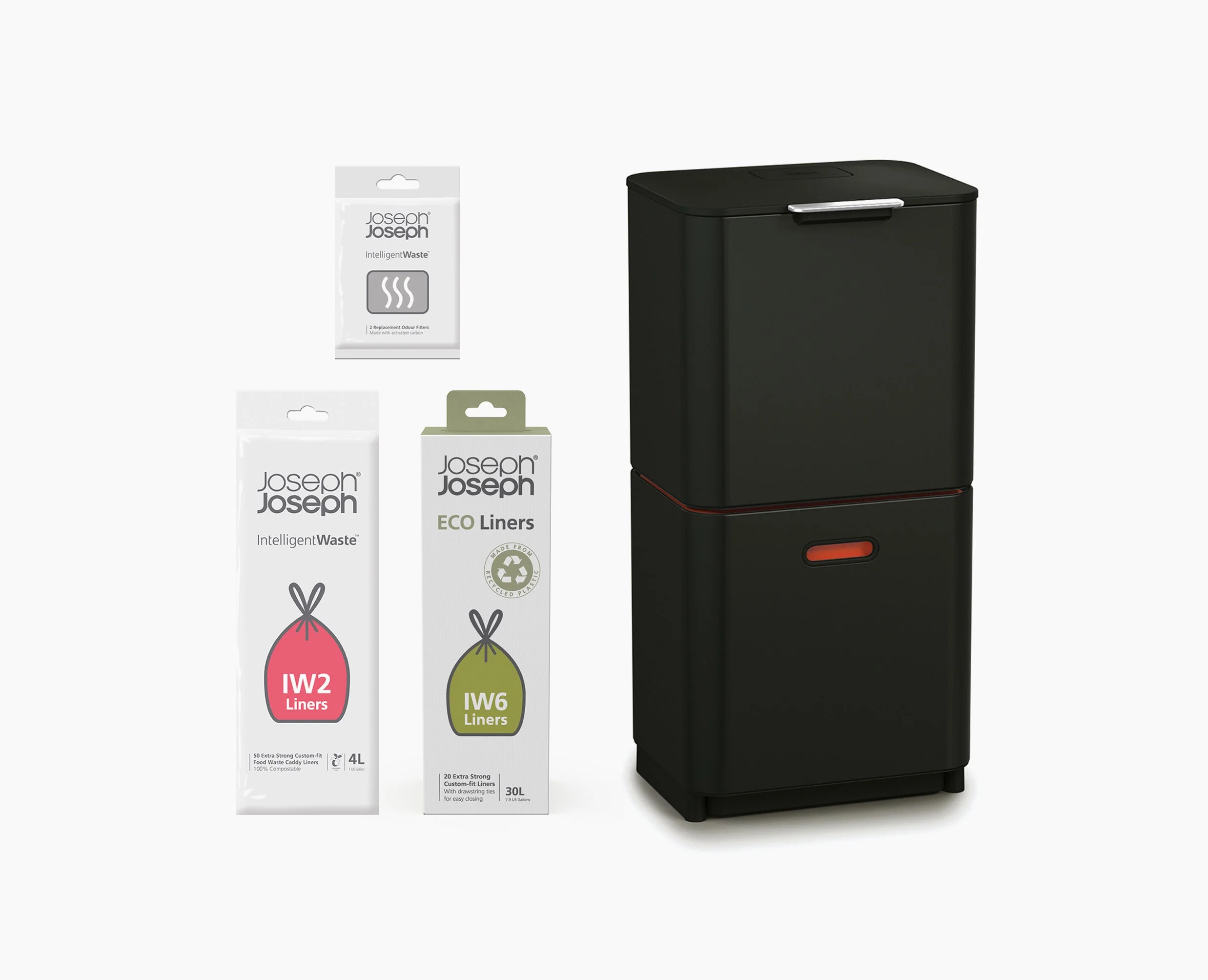 Kit de démarrage poubelle de tri sélectif noire Totem Max 60L
