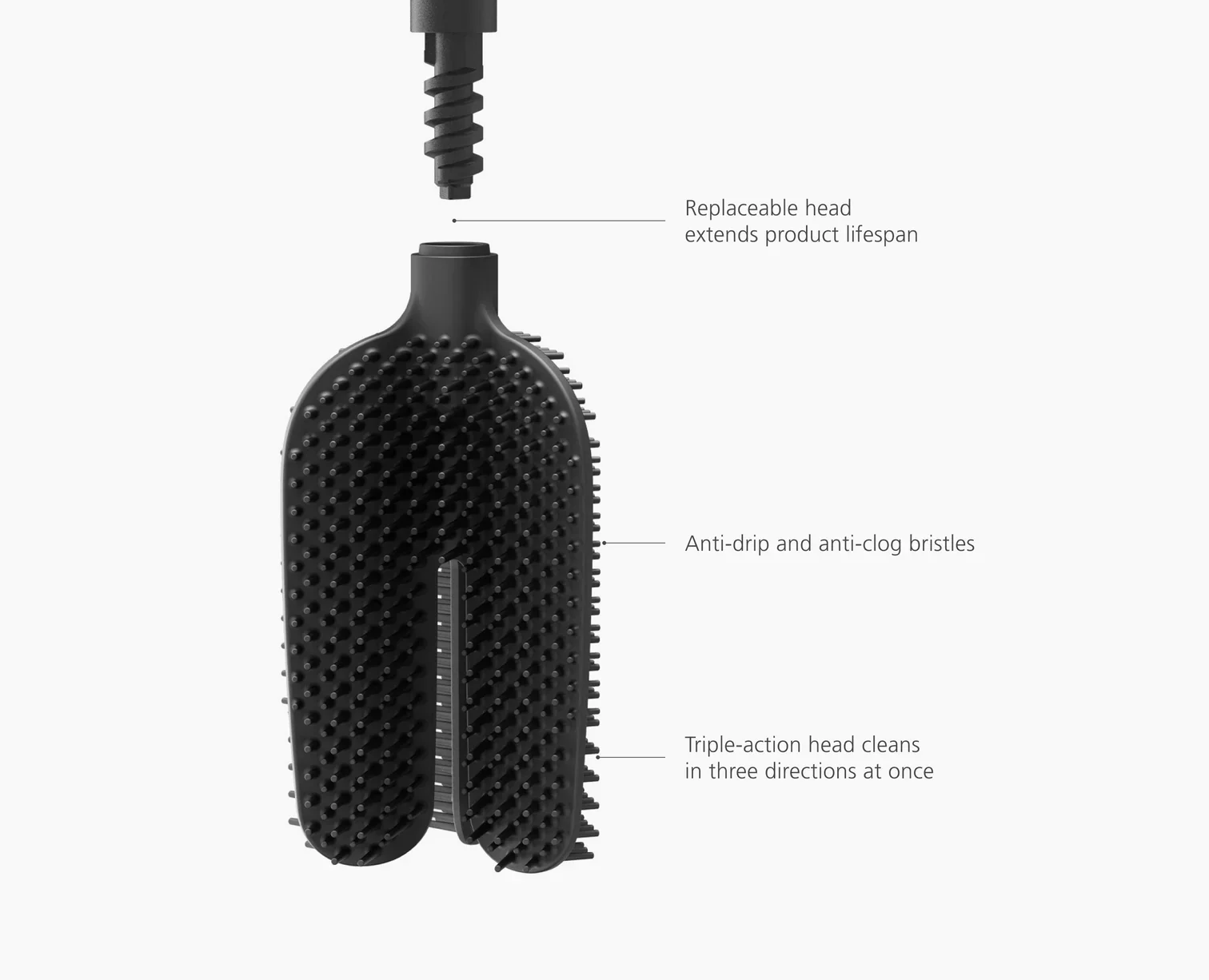 Lot de 2 brosses de toilettes Flex™ 360 Lite noir mat - Image 8