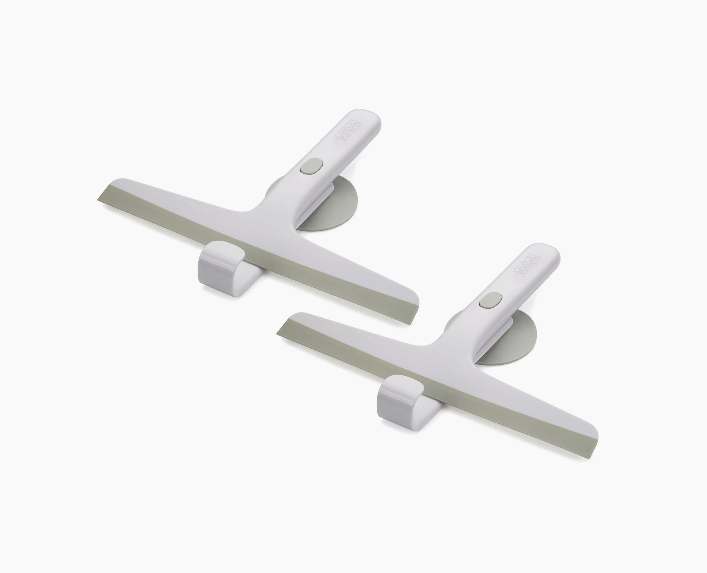 Lot de 2 Raclettes de Douche Grises Claires avec Crochet EasyStore™ - Image 3