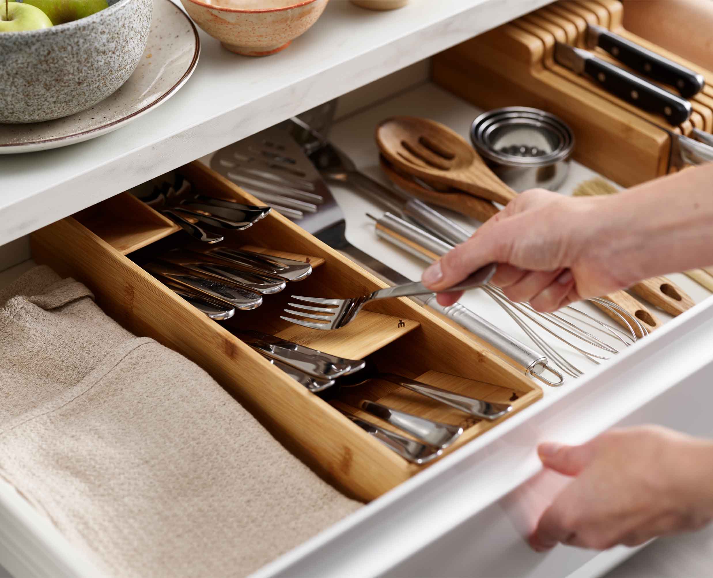 Organiseur de Couverts Compact en Bambou DrawerStore™ - Image 3
