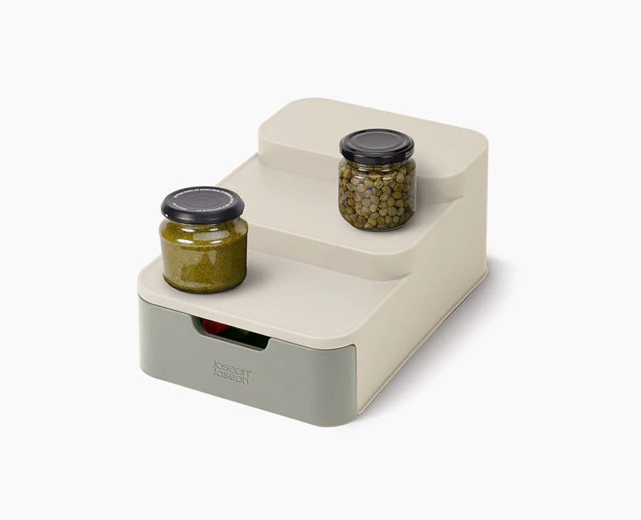 Organiseur de placard compact à niveaux avec tiroir DUO