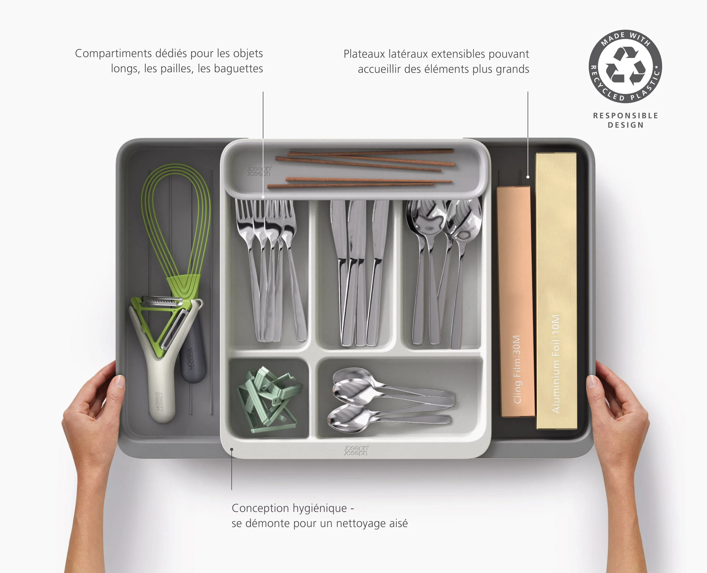 Range-Couverts Extensible Recyclé Drawerstore™ - Image 6