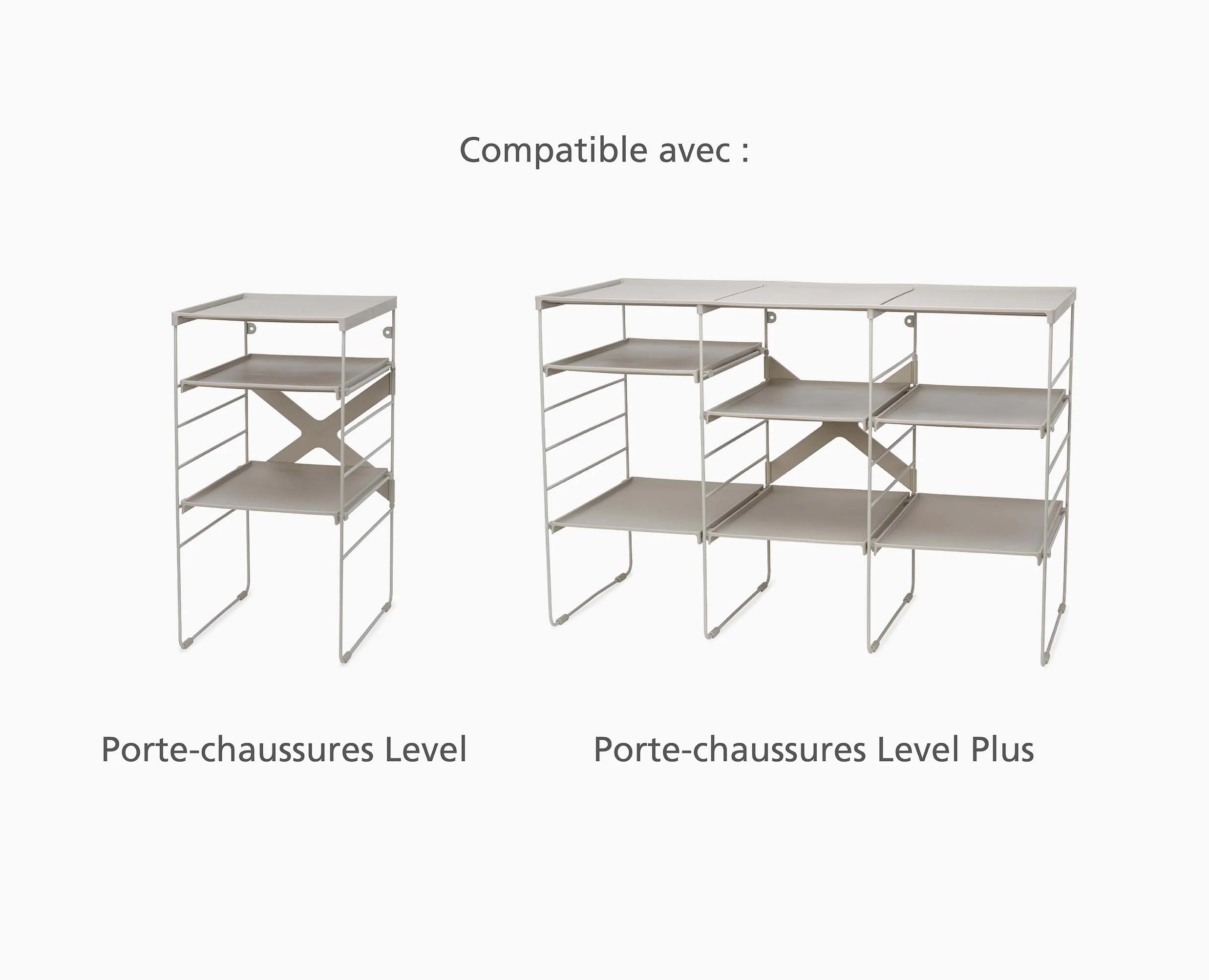 Set de 2 Étagères Range-chaussures Réglables Écrues Level™ - Image 5