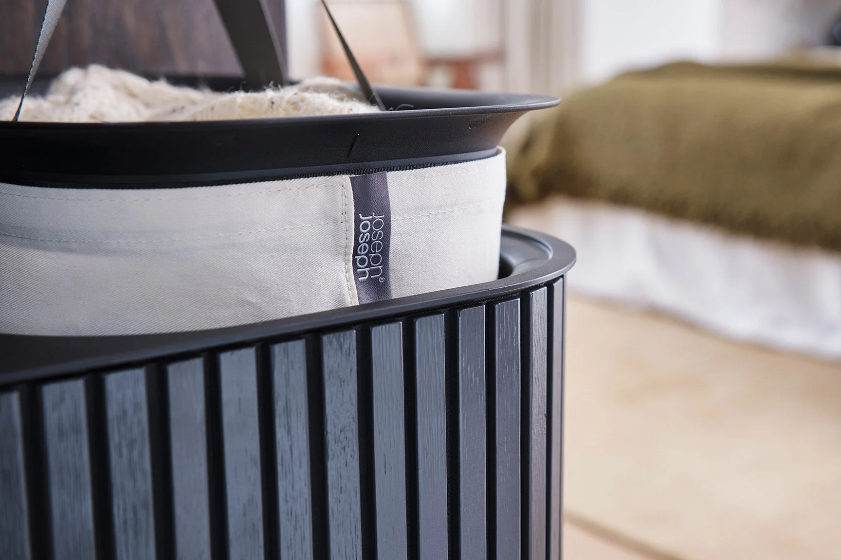 Panier à Linge Triple de Luxe Bambou Noir 90L Tota Trio Luxe - Image 5
