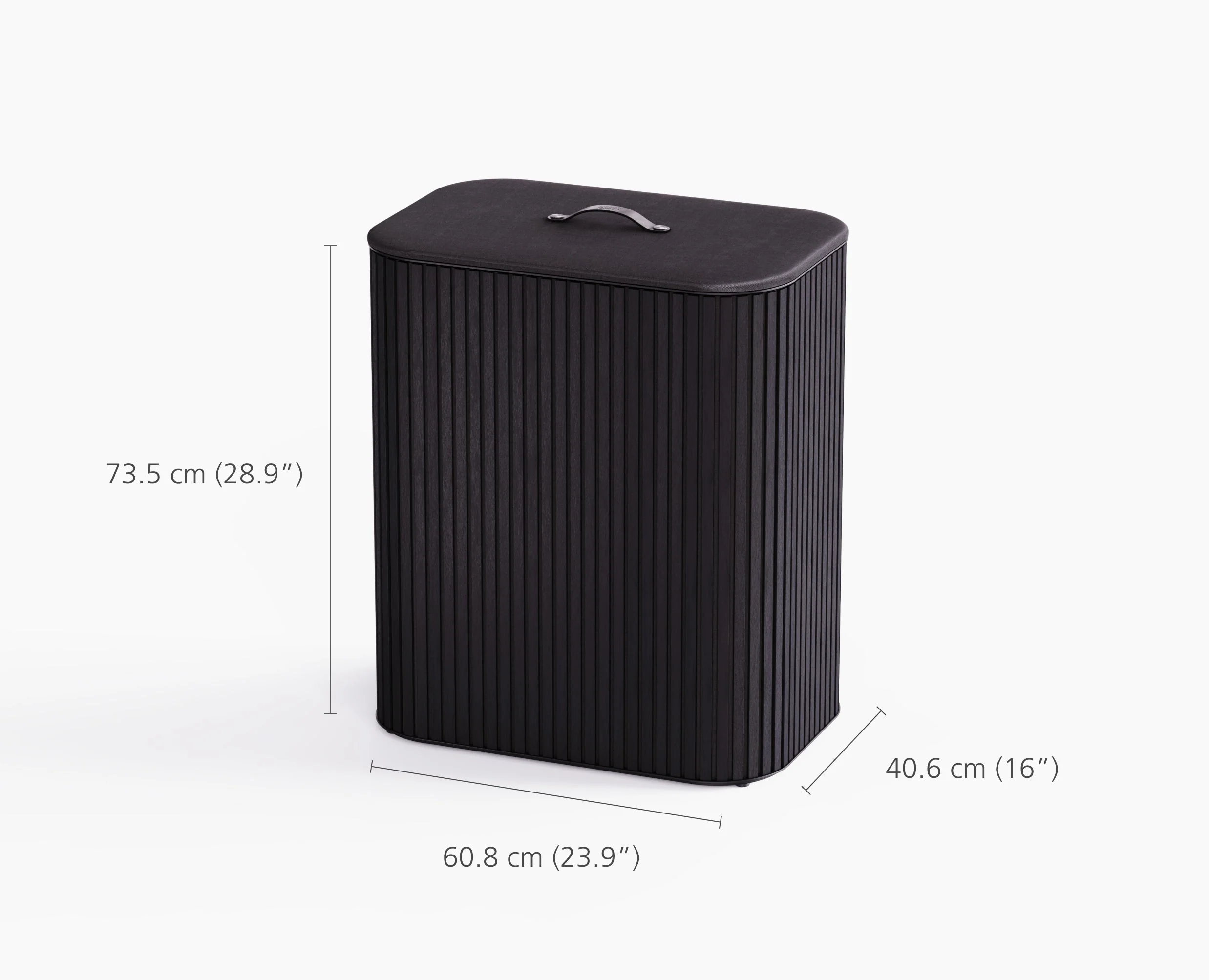 Panier à Linge Triple de Luxe Bambou Noir 90L Tota Trio Luxe - Image 7