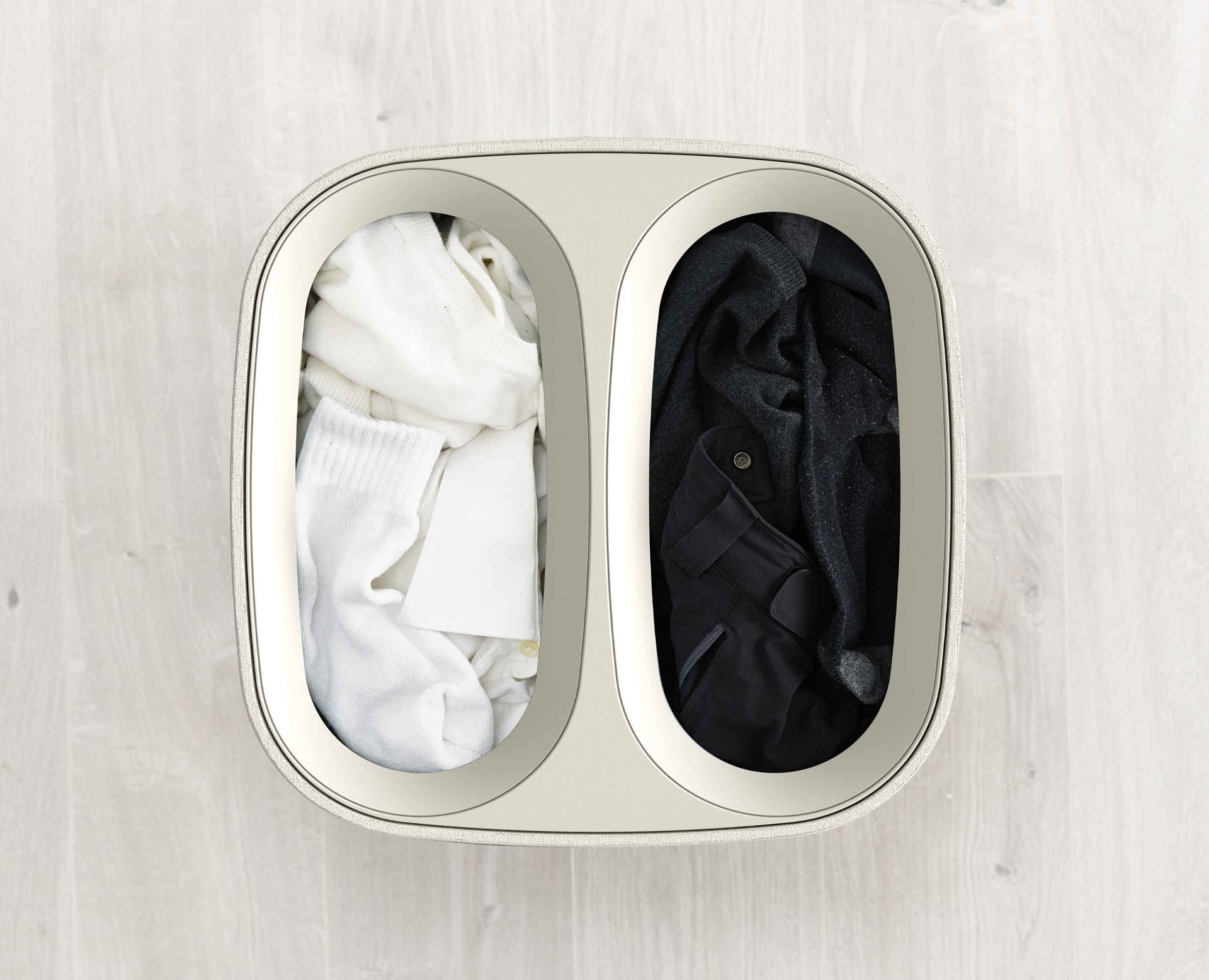 Panier Linge Double Compartiment 60L Tota Écru - Image 4