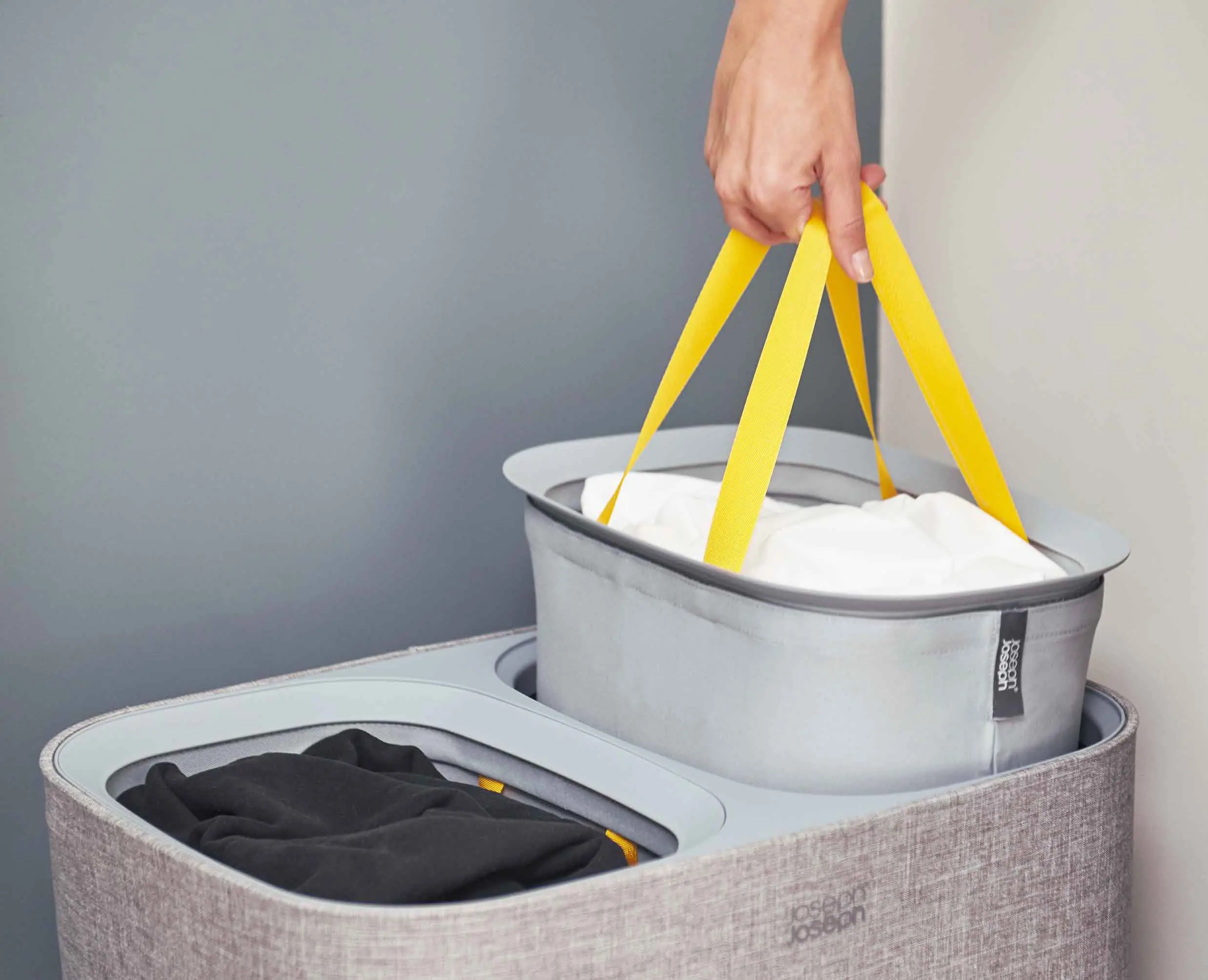 Panier à Linge Double Gris 90L Tota - Image 3