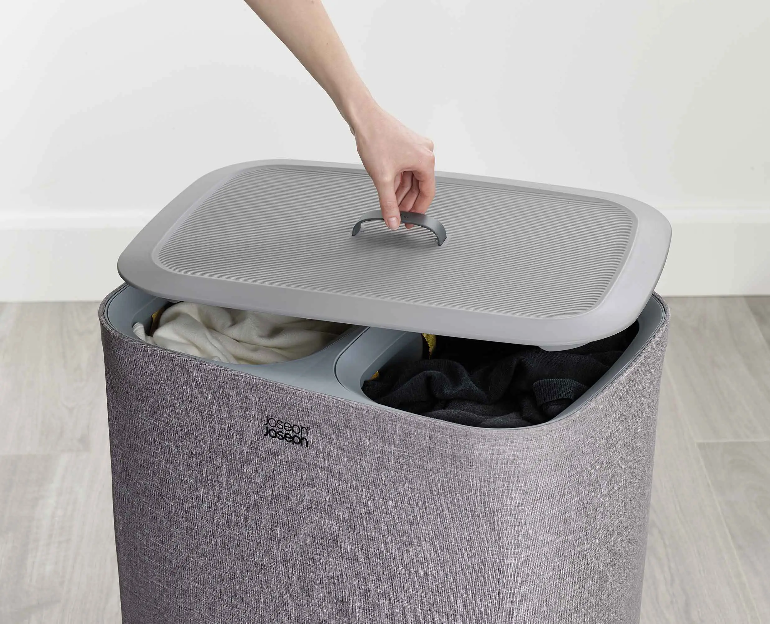 Panier à Linge Double Gris 90L Tota - Image 4