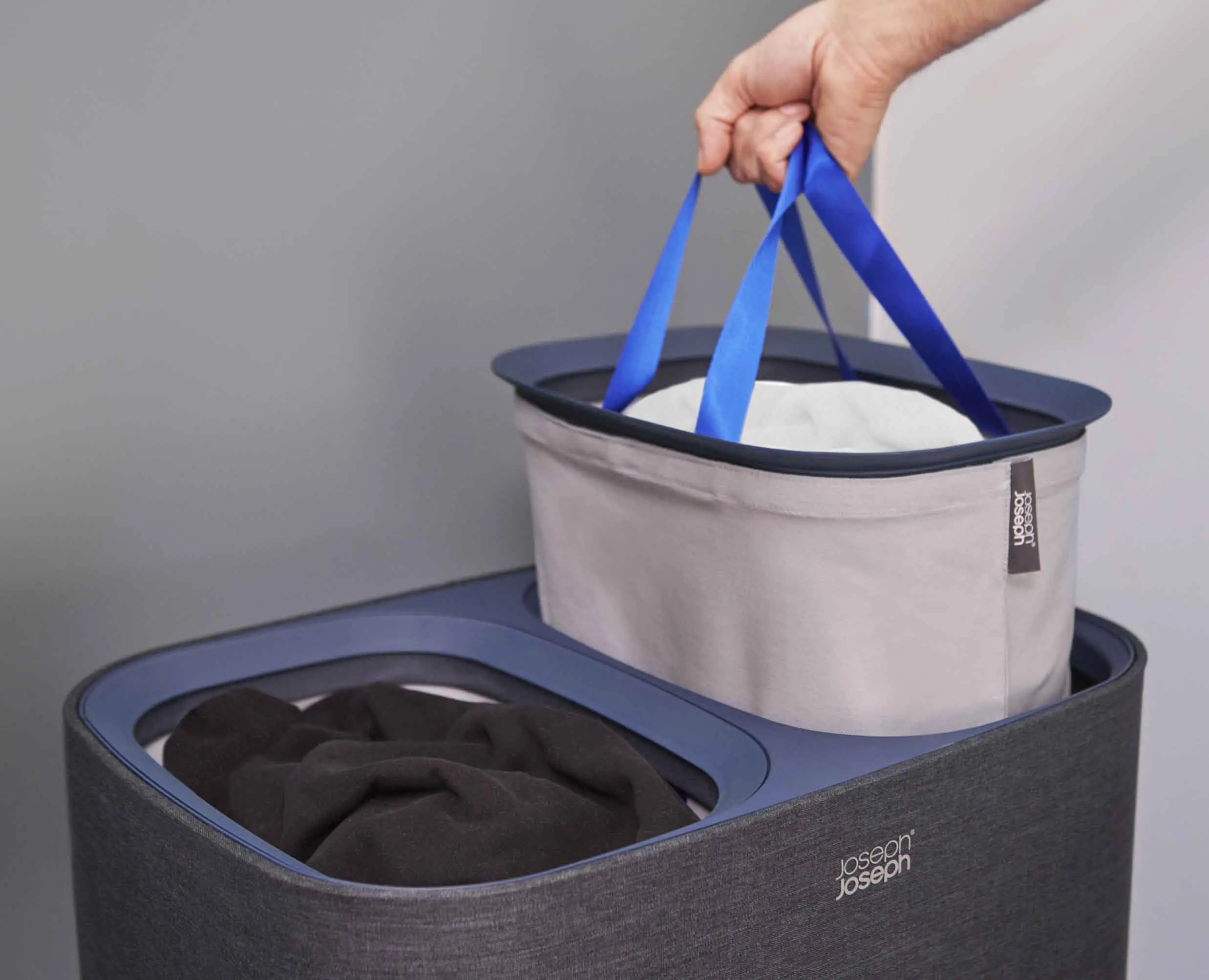 Panier à Linge Double Noir 90L Tota - Image 3