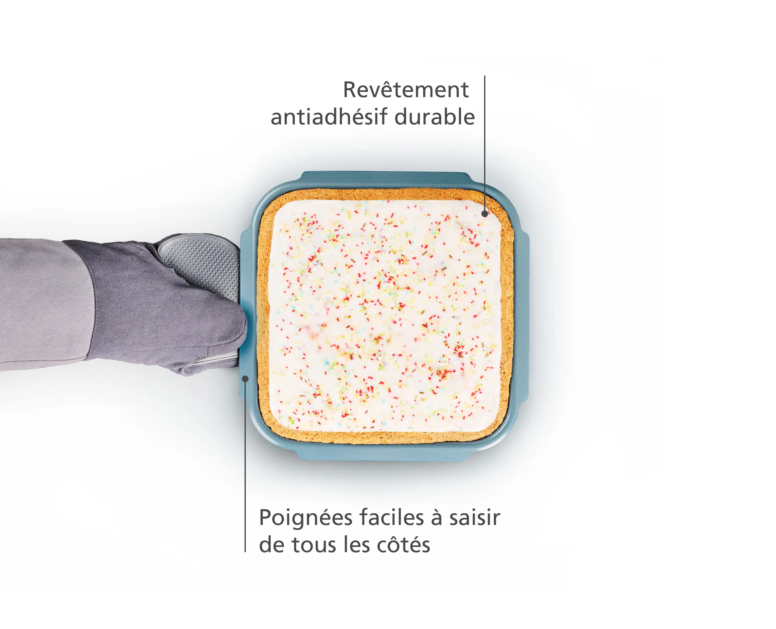 Plat de cuisson antiadhésif bleu Nest™ Bake, moyen - Image 4