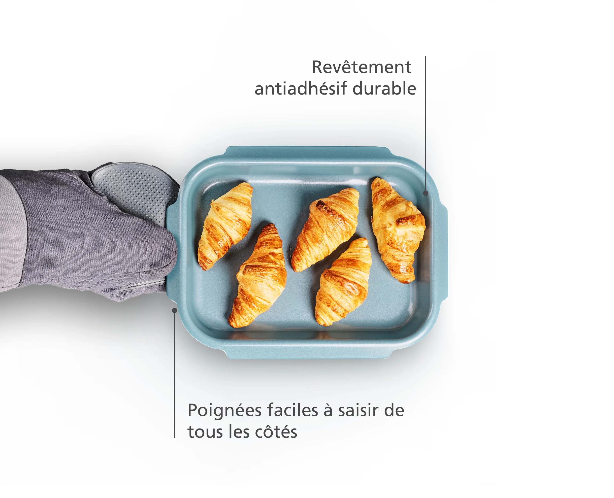 Plat de cuisson antiadhésif bleu Nest™ Bake, petit - Image 4