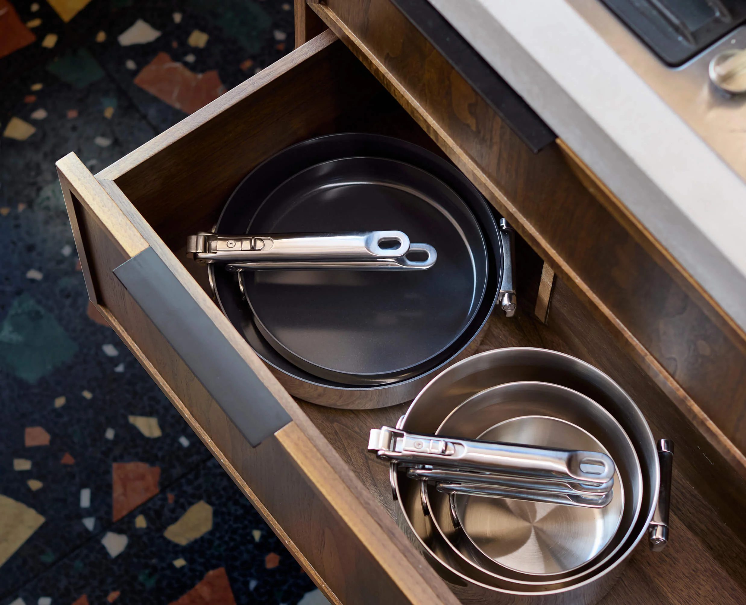 Poêle à Frire Antiadhésive Inox de 28 cm Space Steel - Image 6