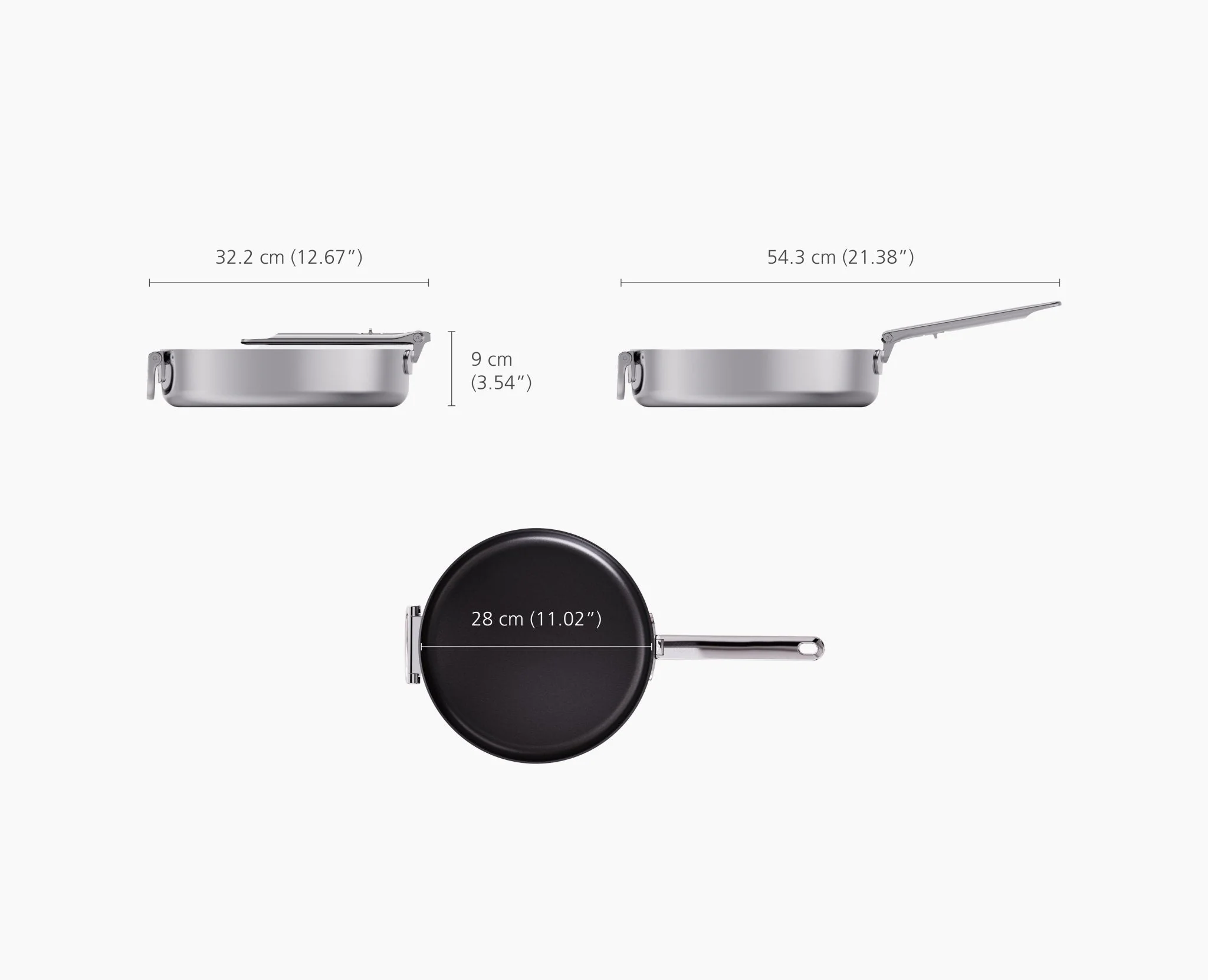 Poêle à Frire Antiadhésive Inox de 28 cm Space Steel - Image 7