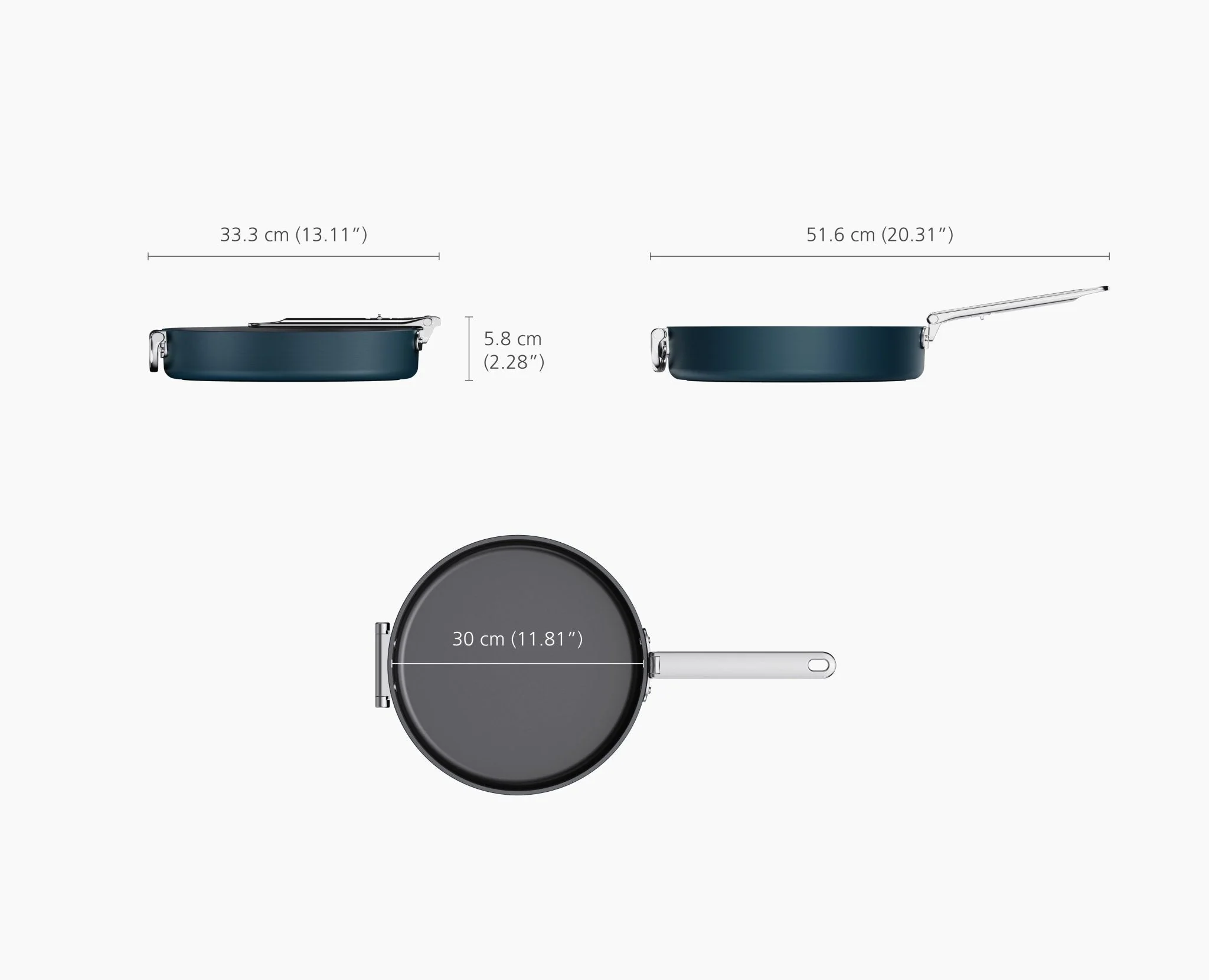 Poêle Anti-Adhésive de 30cm avec Poignée Pliable Bleue Space - Image 6