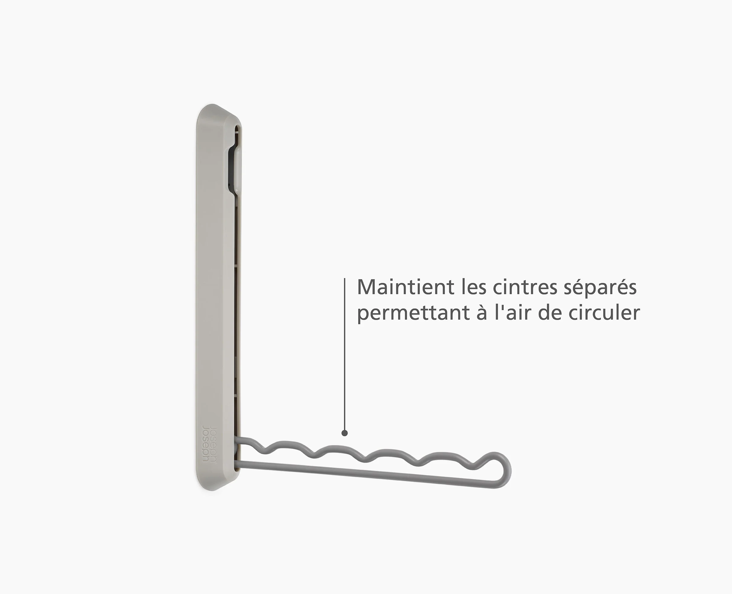 Porte-cintres mural rétractable Orderly™ écru - Image 9