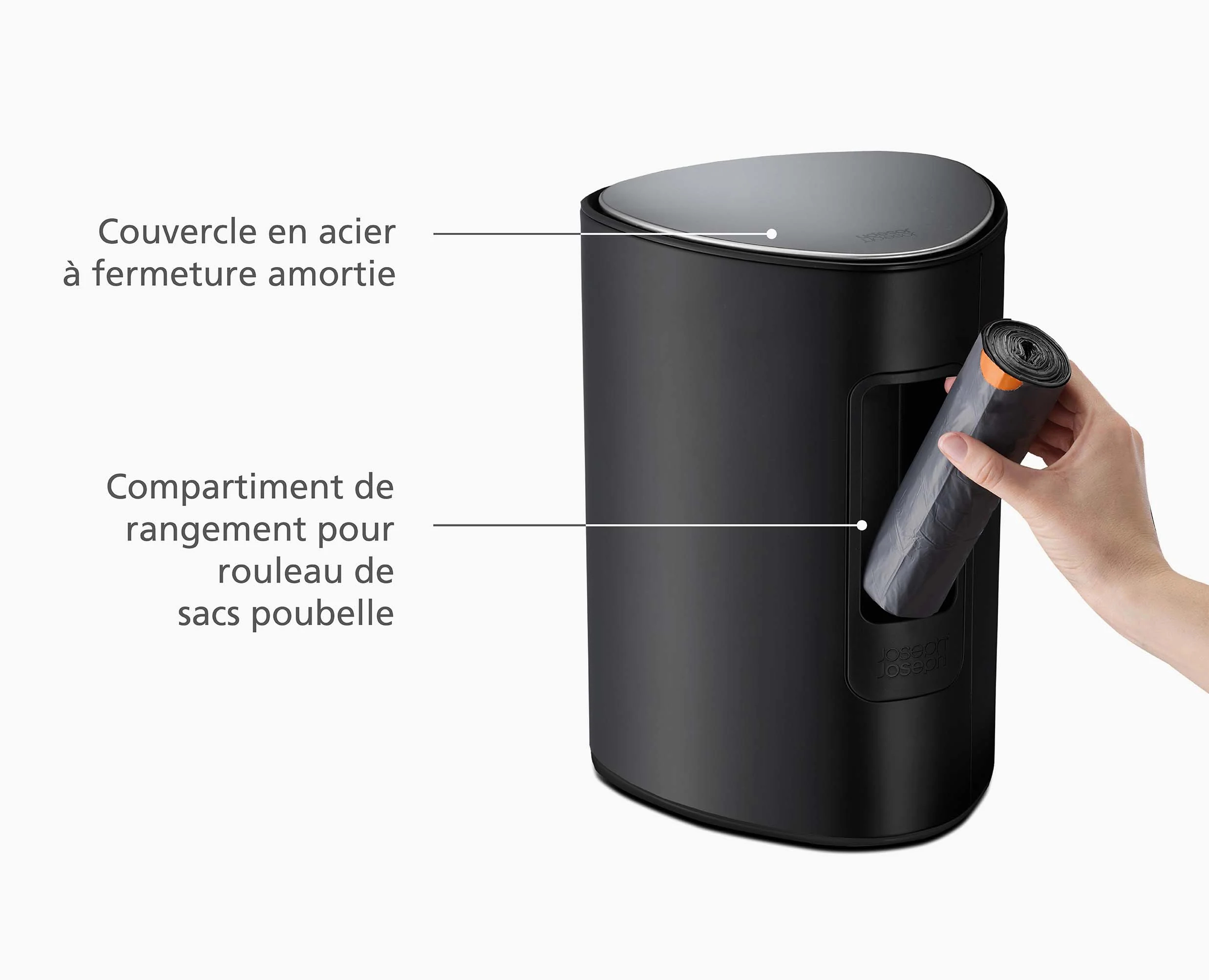 Poubelle Salle de Bain Noire à Pédale 5L EasyStore™ - Image 6