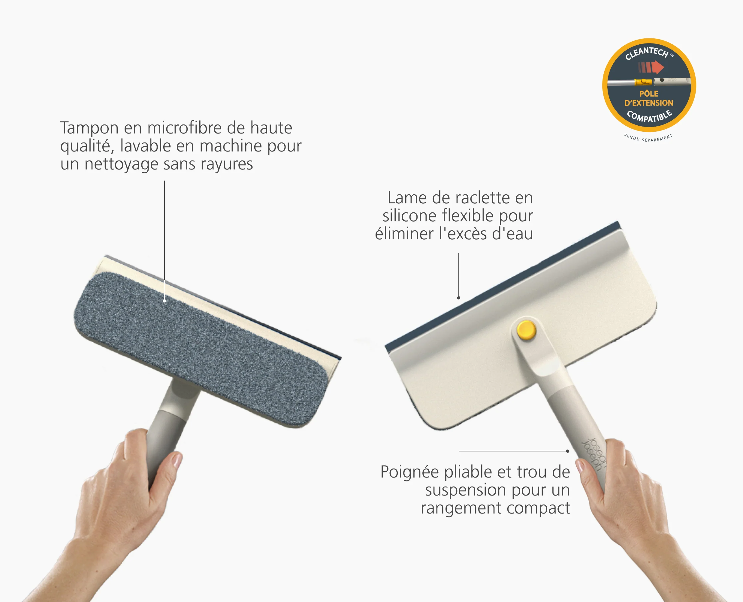 Raclette pour Vitres avec Microfibre 2-en-1 CleanTech™ - Image 6