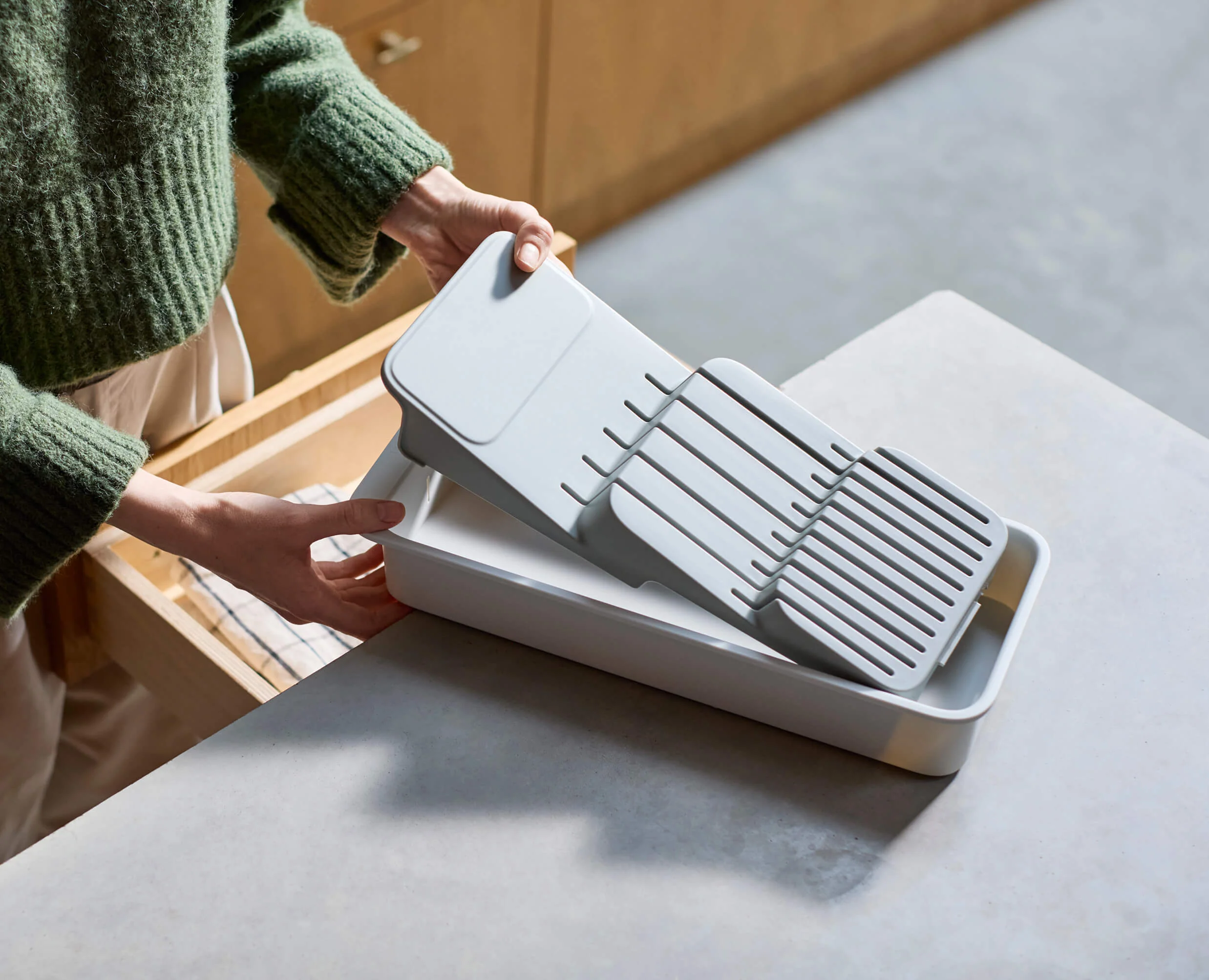 Range-Couteaux Recyclé Compact à 2 Niveaux Drawerstore™ - Image 4