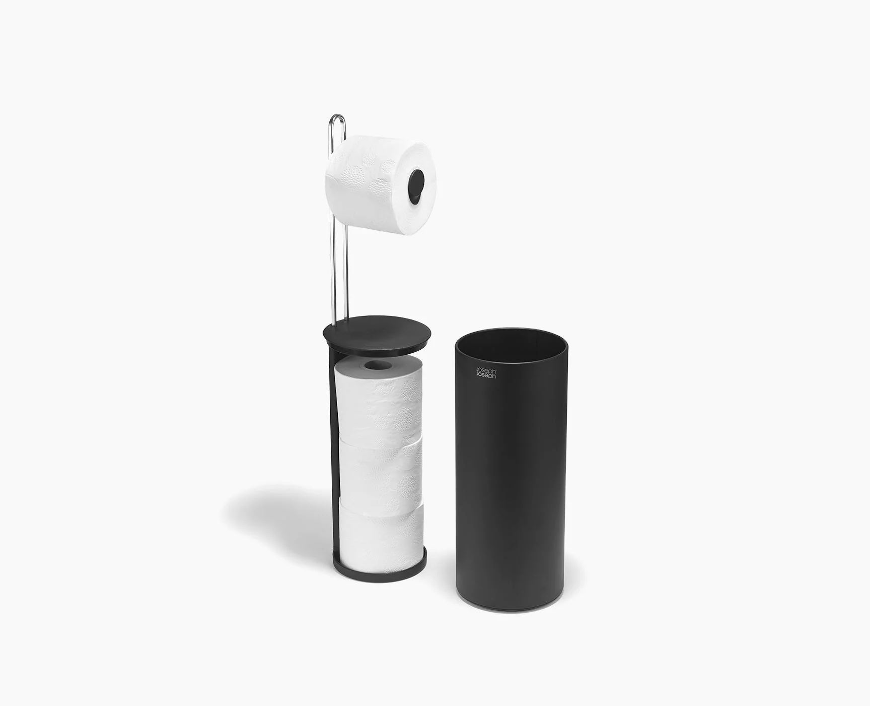 Rangement pour Papier Toilette avec Dérouleur Noir EasyStore™