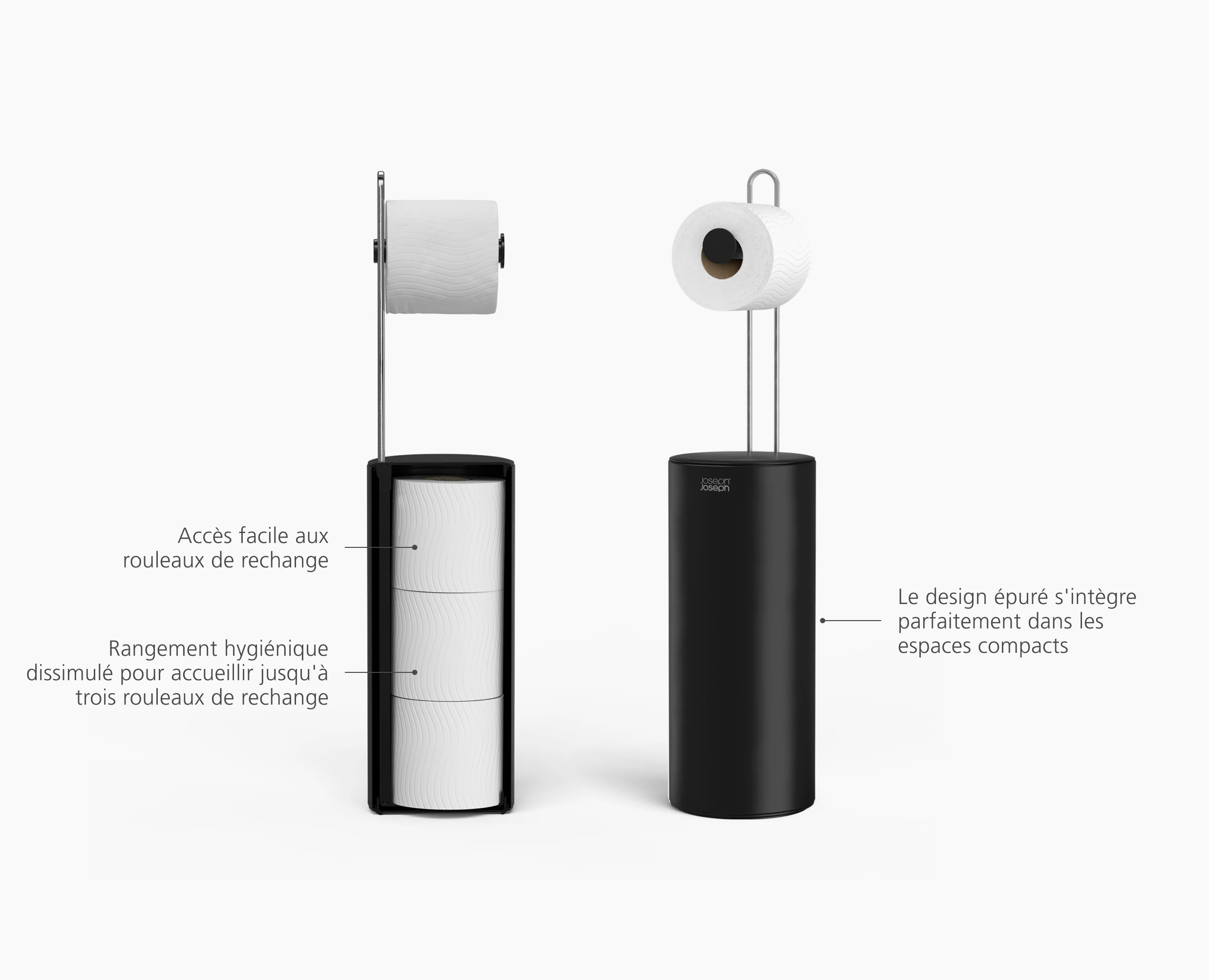 Rangement pour Papier Toilette avec Dérouleur Noir EasyStore™ - Image 6