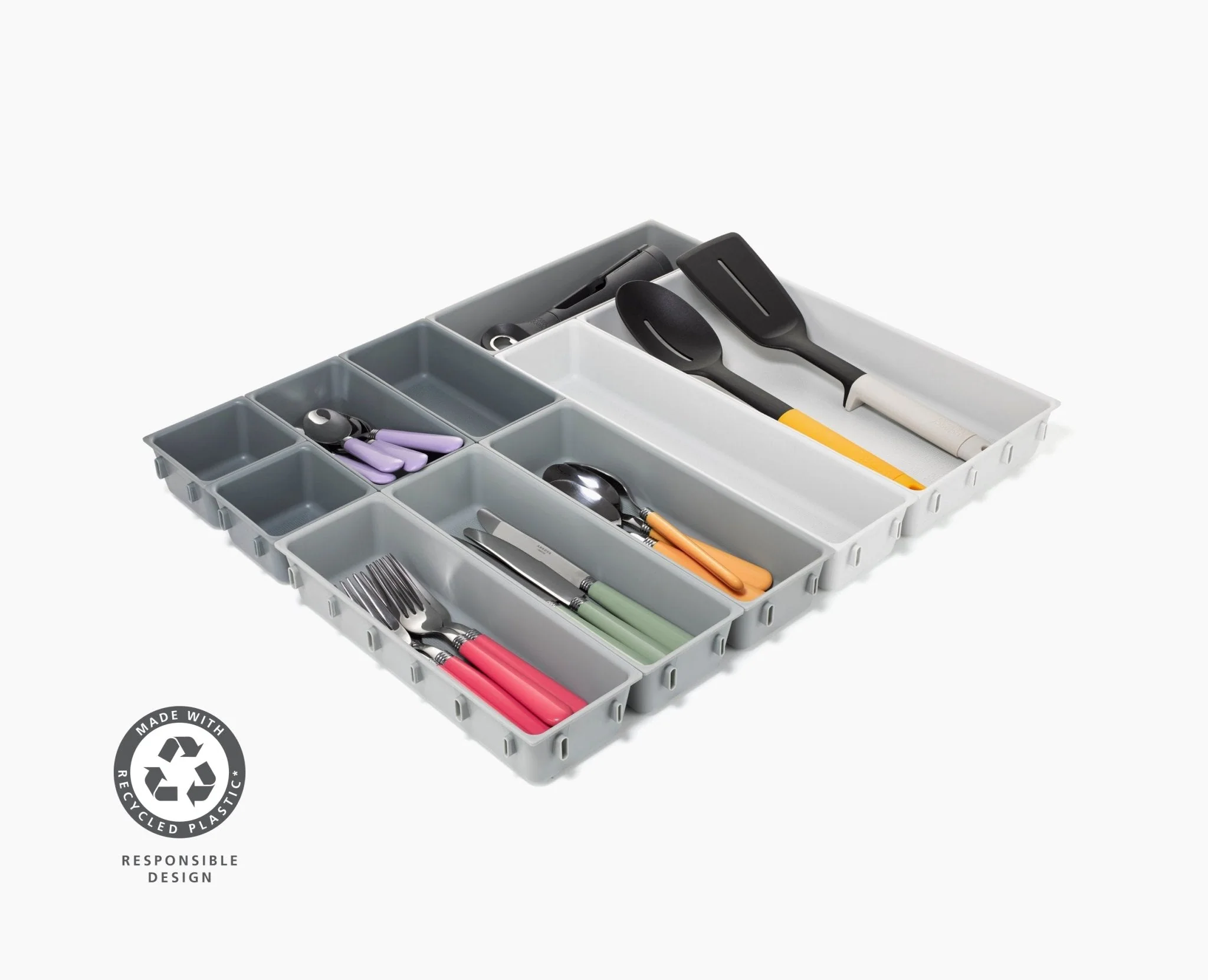 Set d'Organisateurs de Tiroir Modulaires de 10 pièces Pierre Foncé Blox™