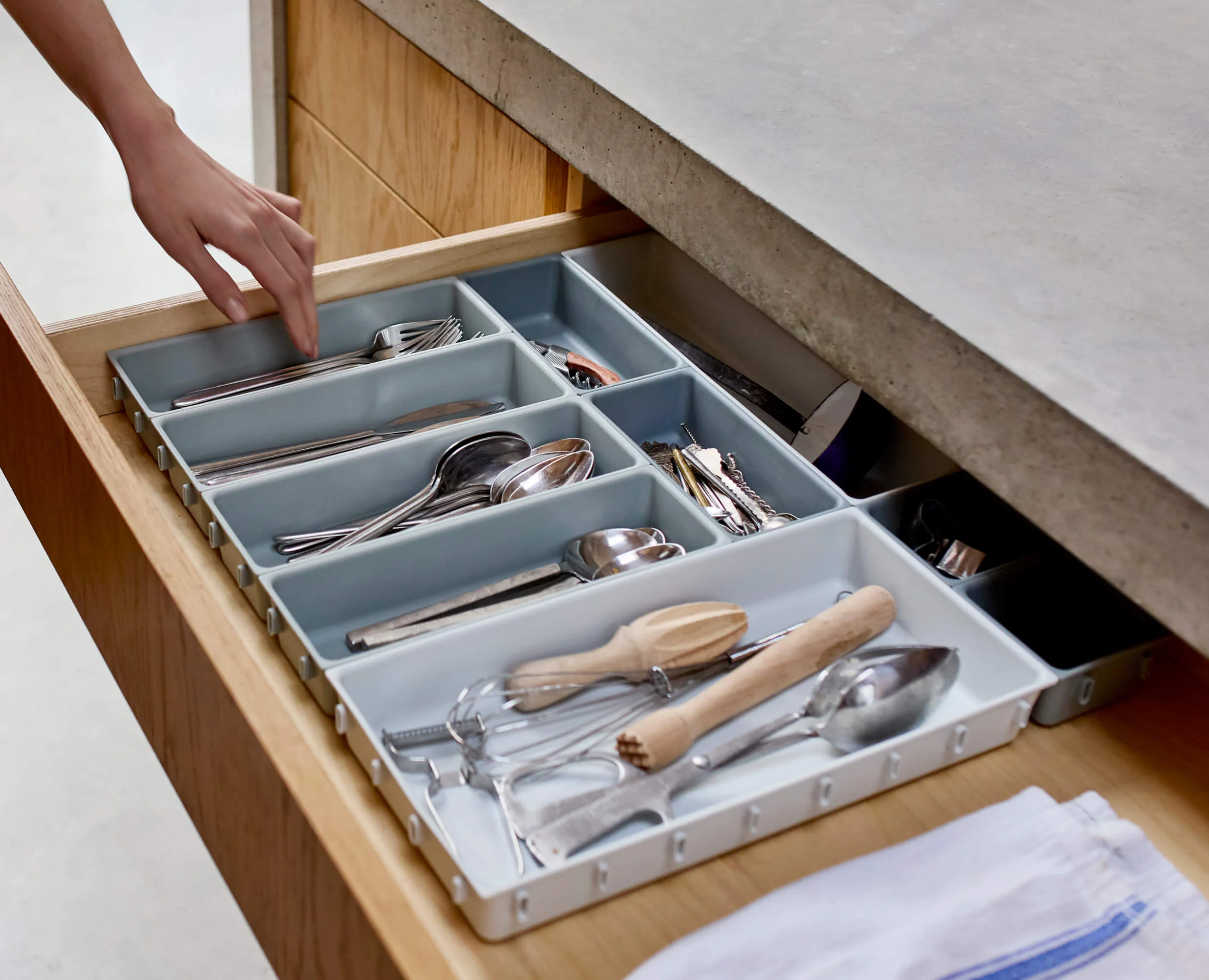 Set d'Organisateurs de Tiroir Modulaires de 10 pièces Pierre Foncé Blox™ - Image 3