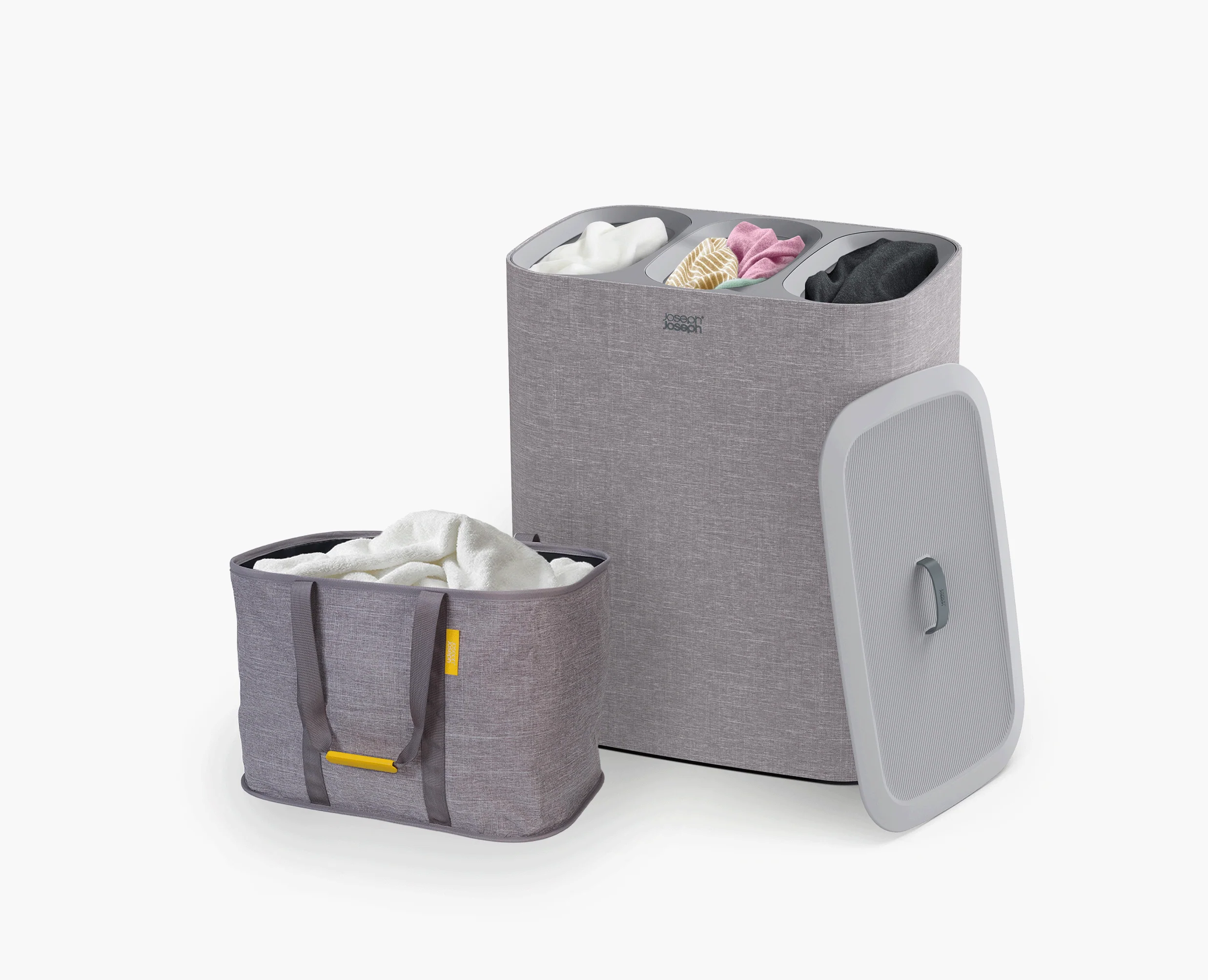 Set De 2 Grands Panier À Linge Gris - Image 3