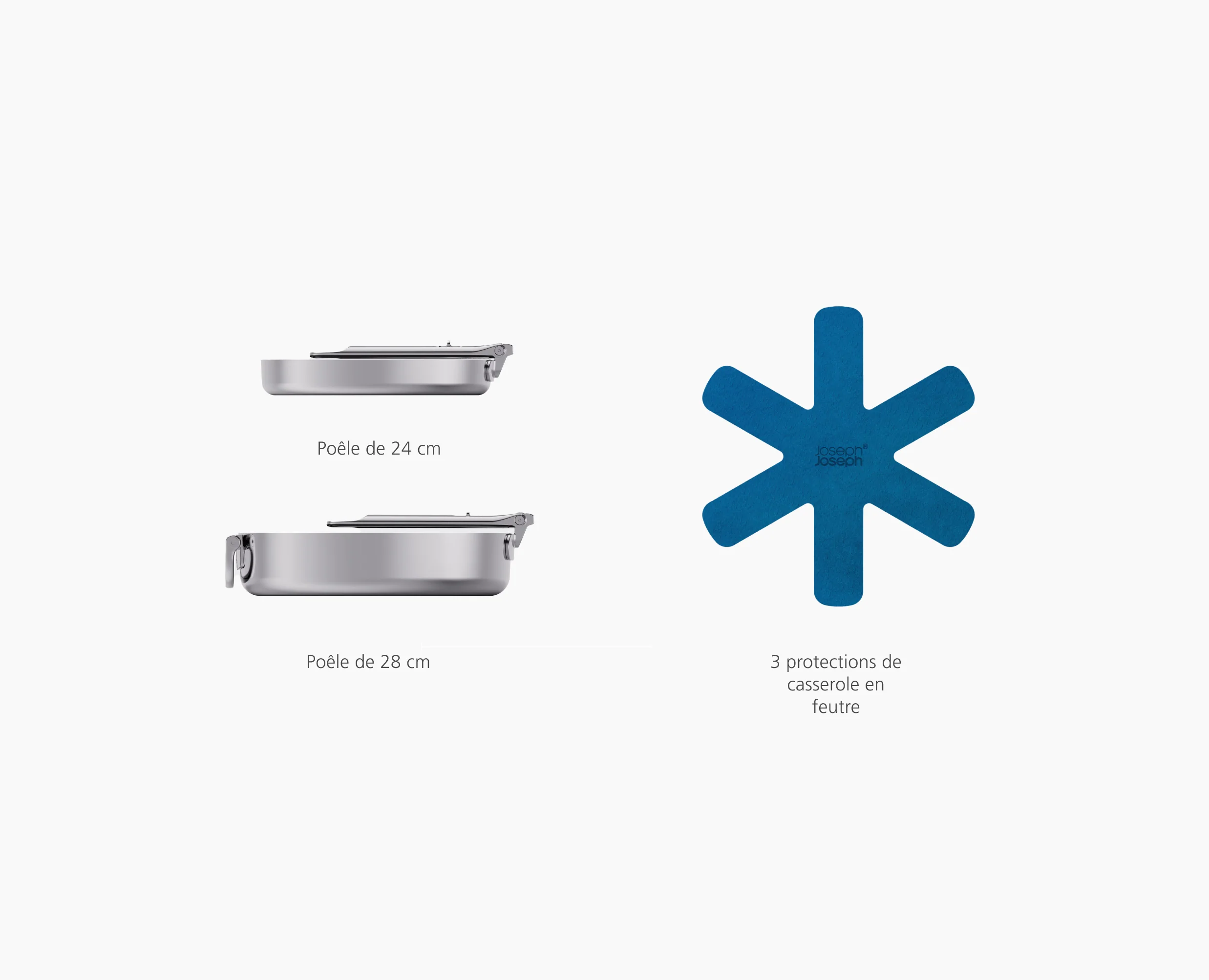 Set de 2 Poêles à Frire Anti-adhésives en Inox Space Steel - Image 6