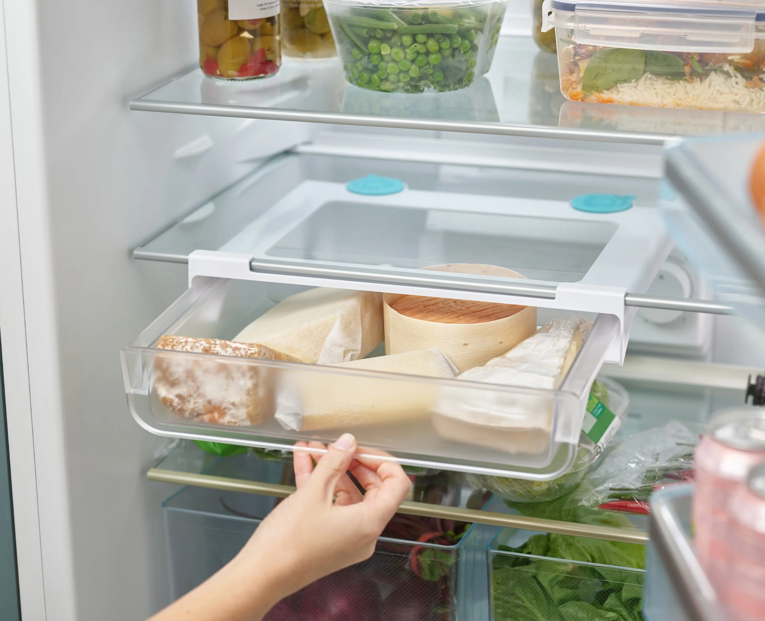 Set De 2 Tiroirs Sous-Étagère Transparents Et Bac De Rangement Fridgestore™ - Image 5