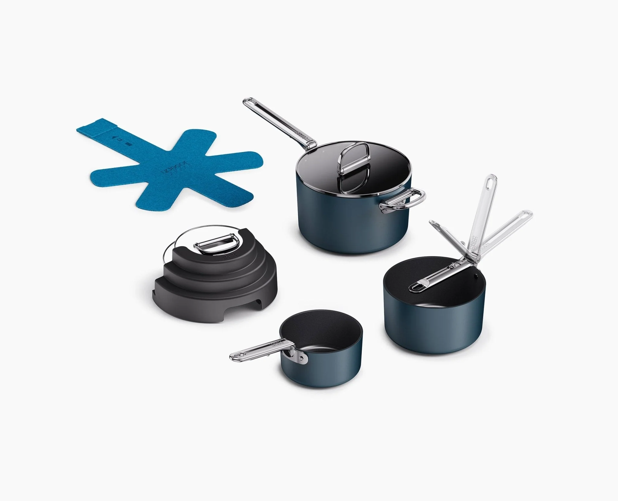 Set de Casseroles avec Porte-Couvercles Bleu Space